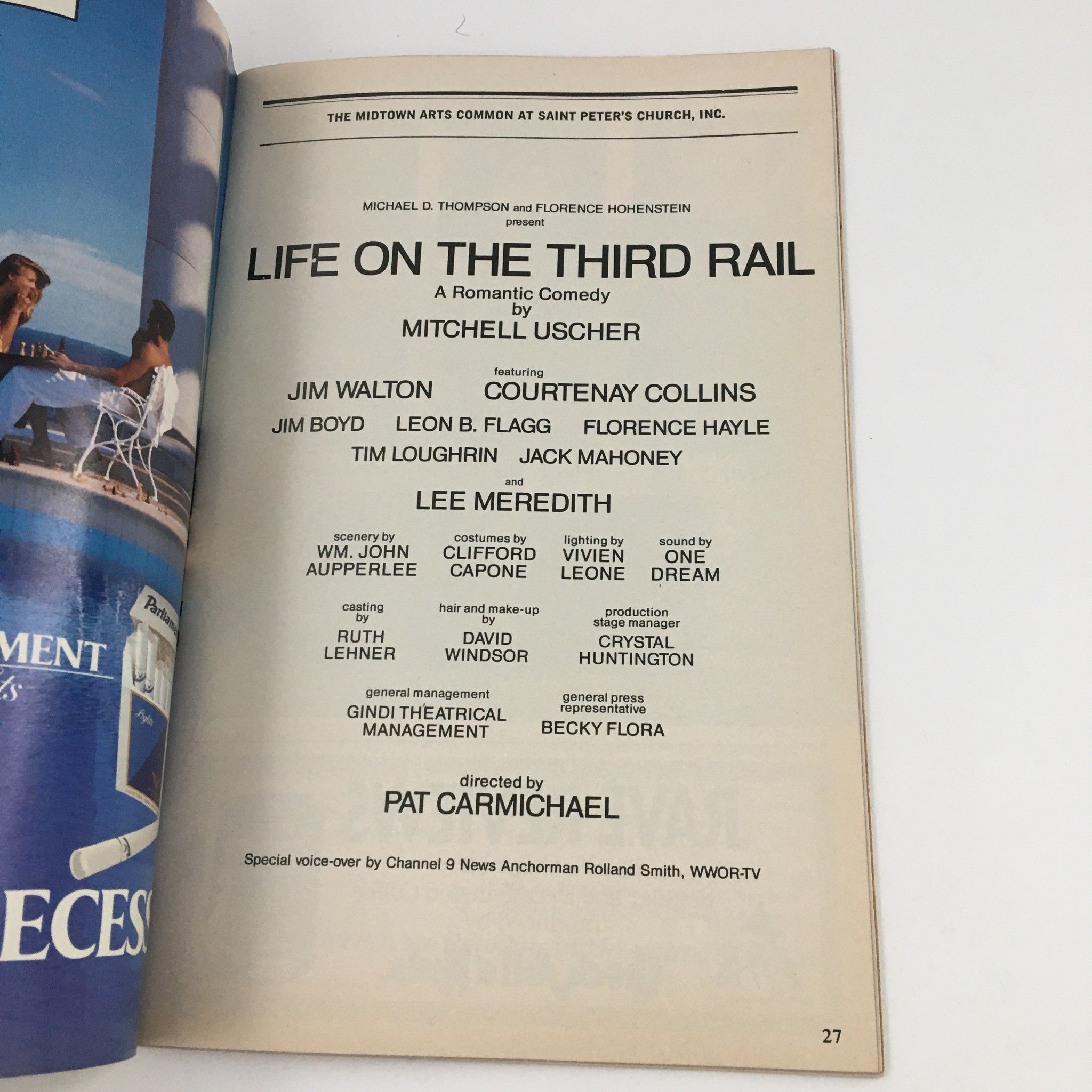 1990 Playbill Theatre at Saint Peter's Church Present Life On The Third Rail