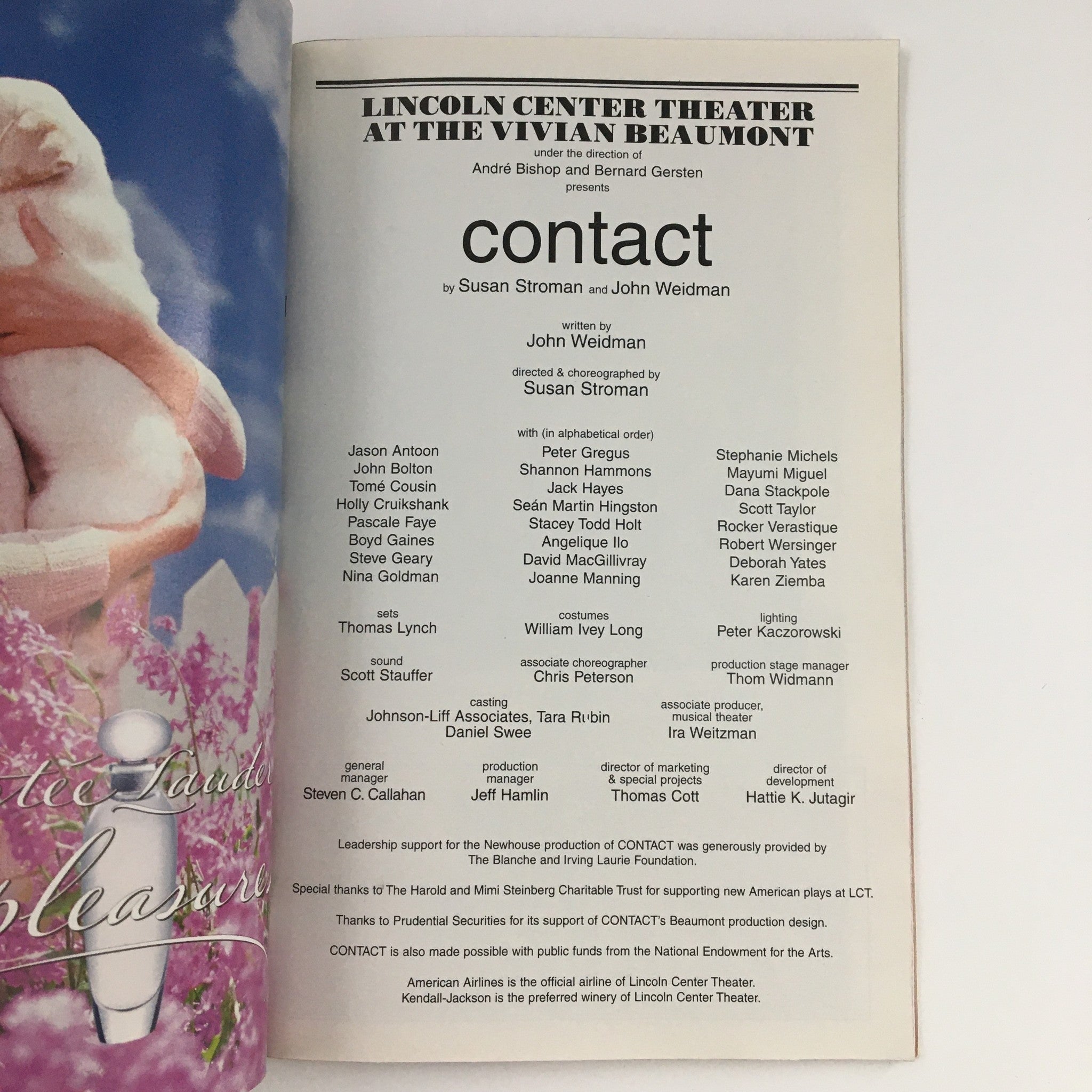 2000 Playbill Lincoln Center Theater at The Vivian Beaumont Present Contact