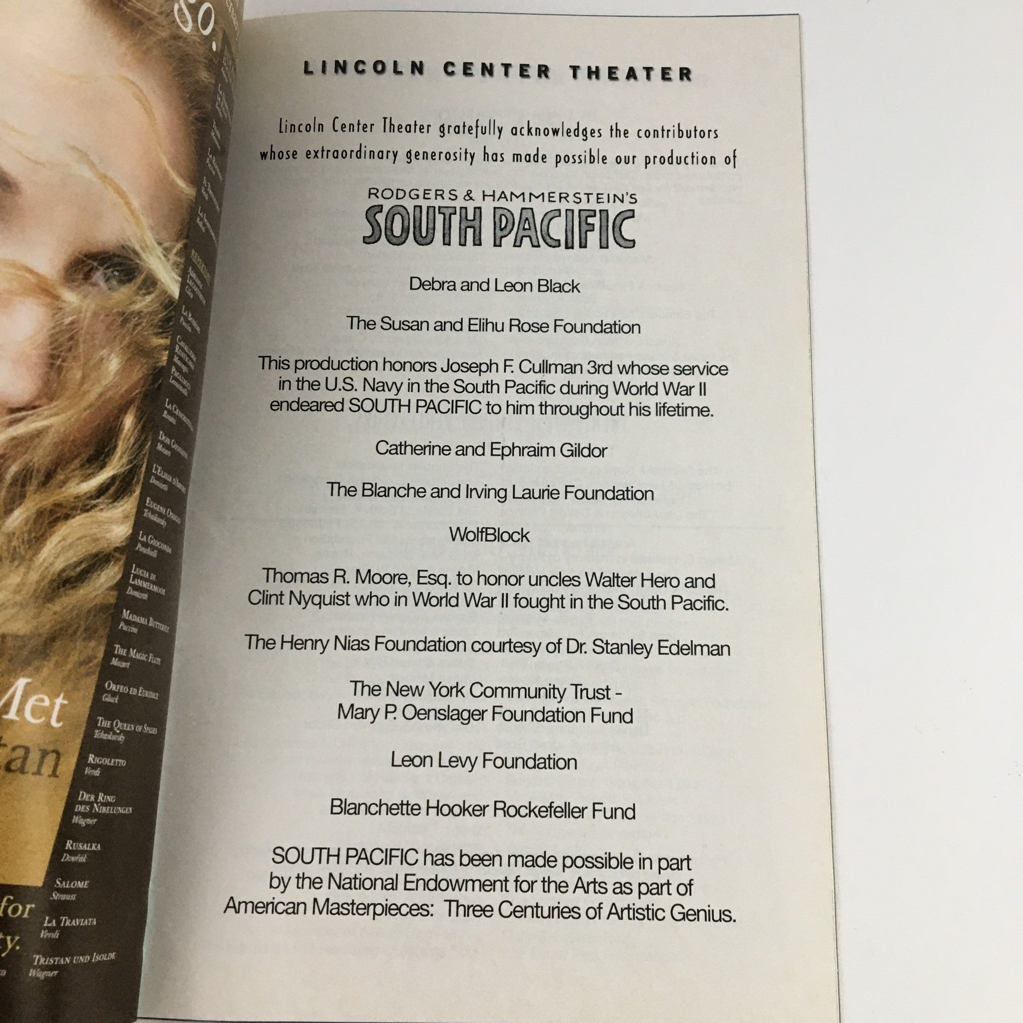 2008 Playbill Lincoln Center Theater Present Rodger & Hammerstein South Pacific