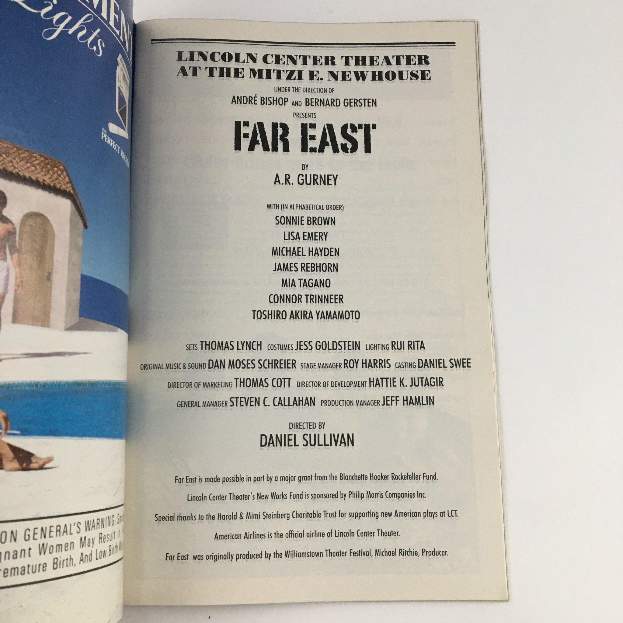 1999 Playbill Lincoln Center Theater Presents Far East by A.R. Gurney