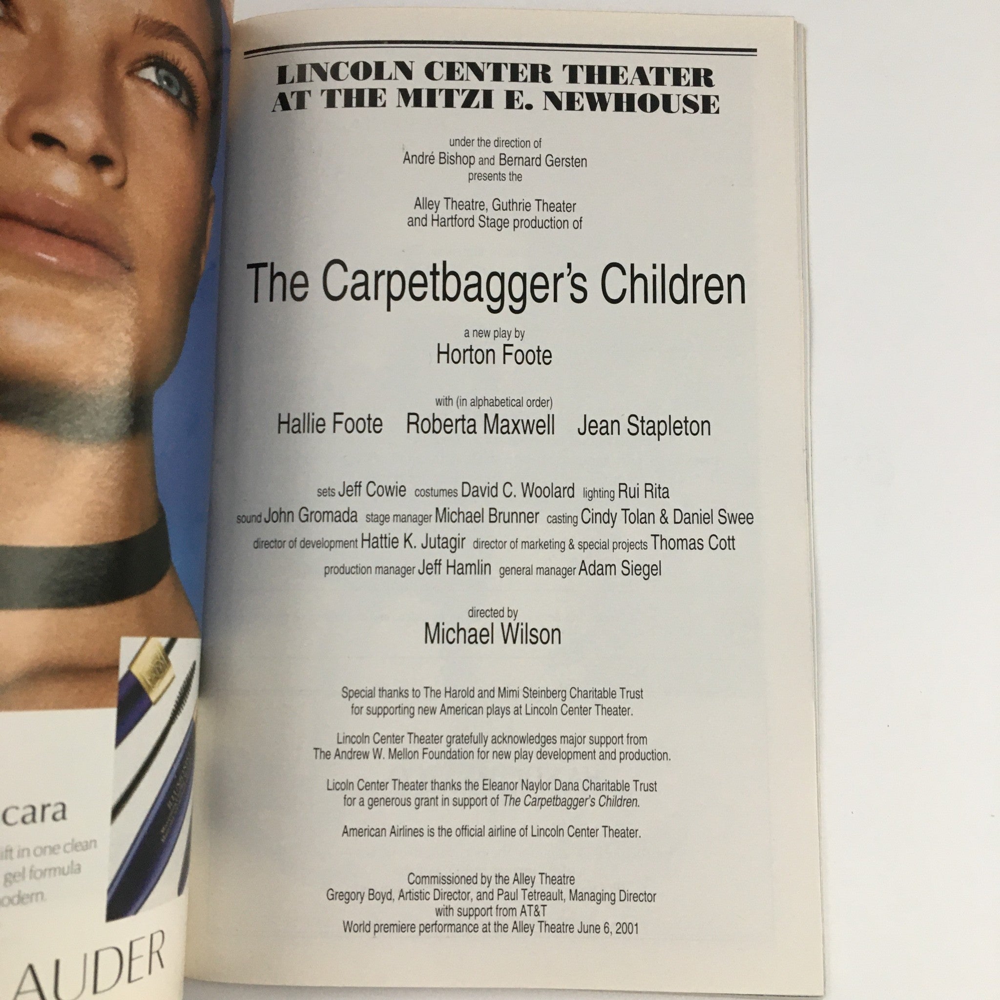 2002 Playbill Lincoln Center Theater Presents The Carpetbagger's Children