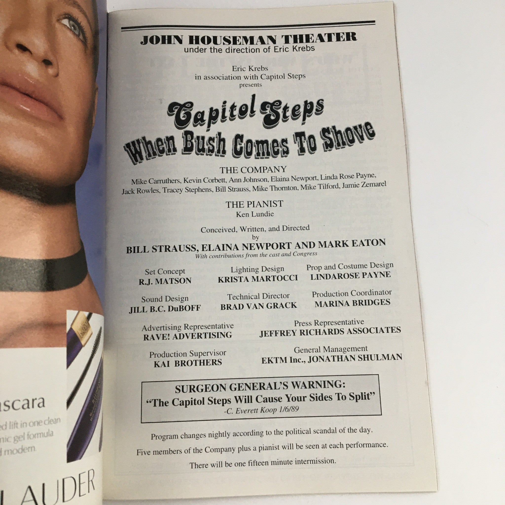 2002 Playbill The John Houseman Theater Capitol Steps When Bush Comes To Shove