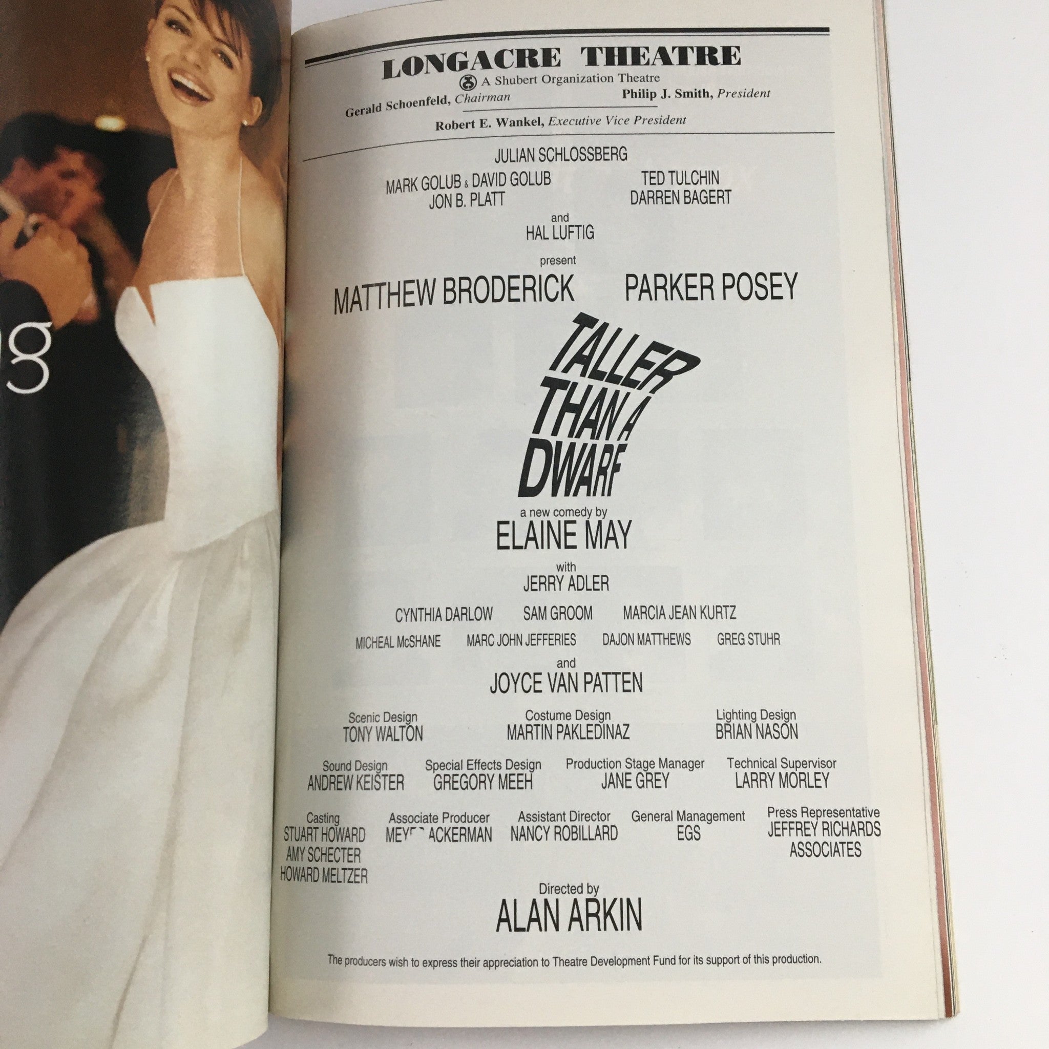 2000 Playbill Longacre Theatre Presents Taller Than A Dwarf by Elaine May