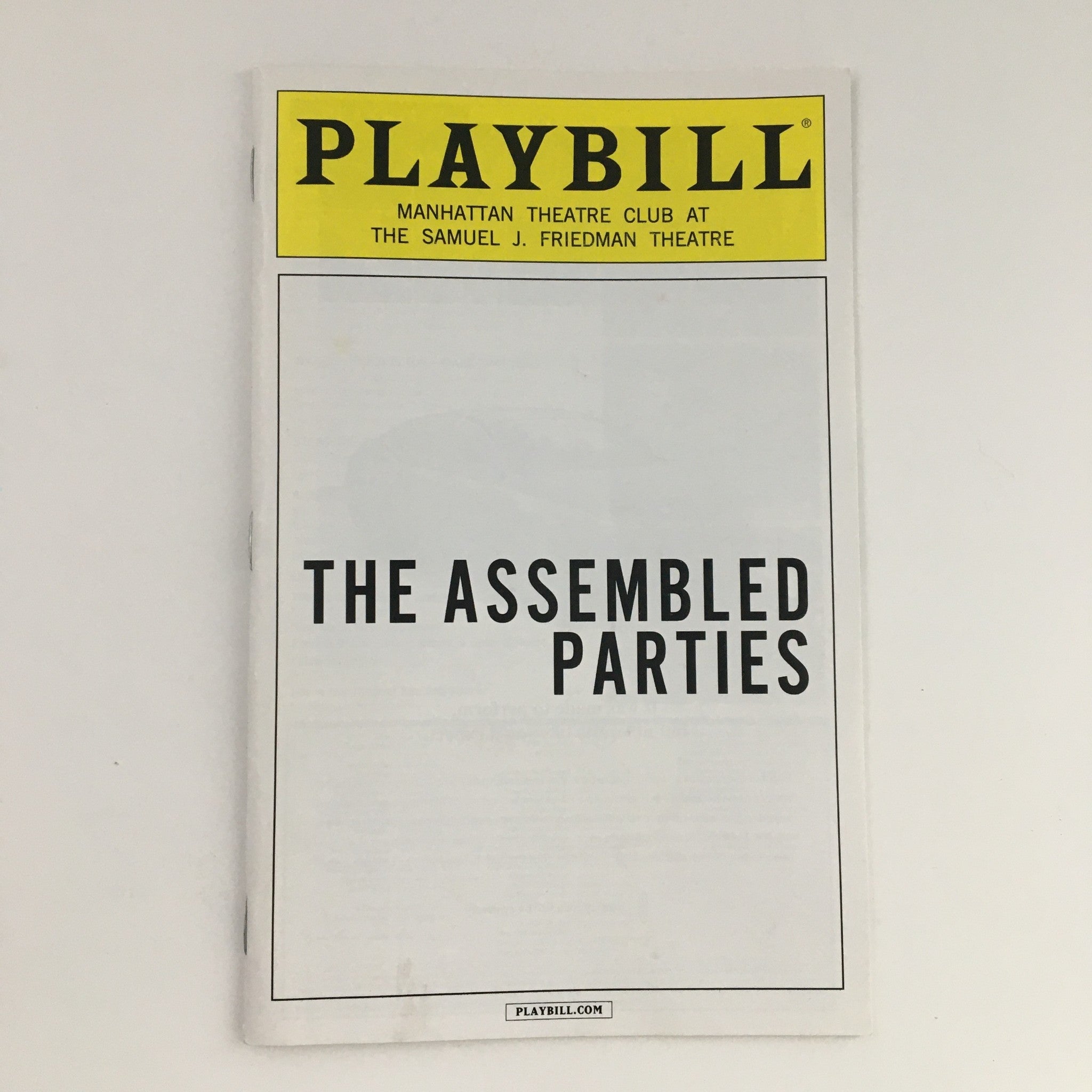 2013 Playbill Manhattan Theatre Club The Assembled Parties by Richard Greenberg