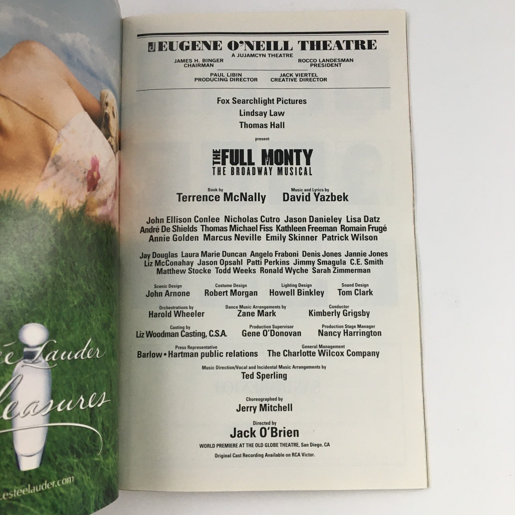 2001 Playbill Eugene O'Neil Theatre Present The Full Monty by Jack O'Brien