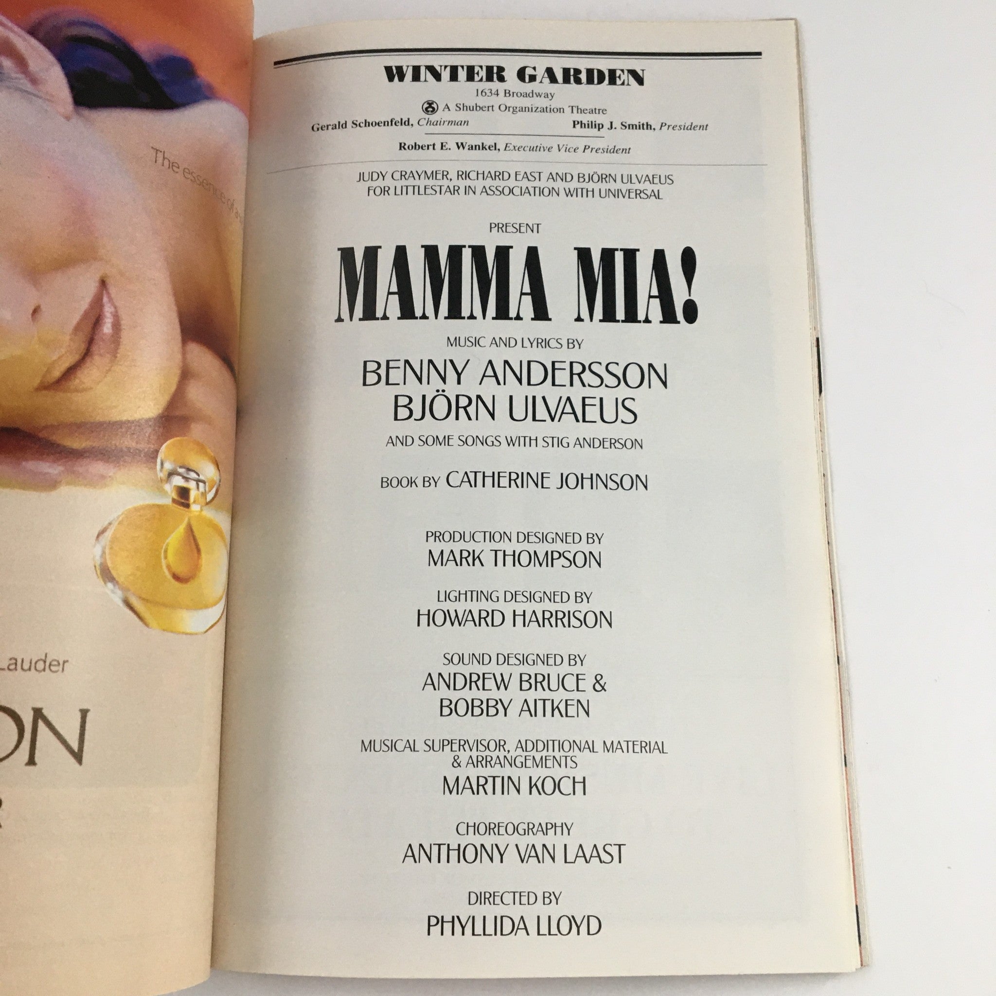 2001 Playbill Winter Garden Theatre Presents The Songs of Abba Mamma Mia Musical