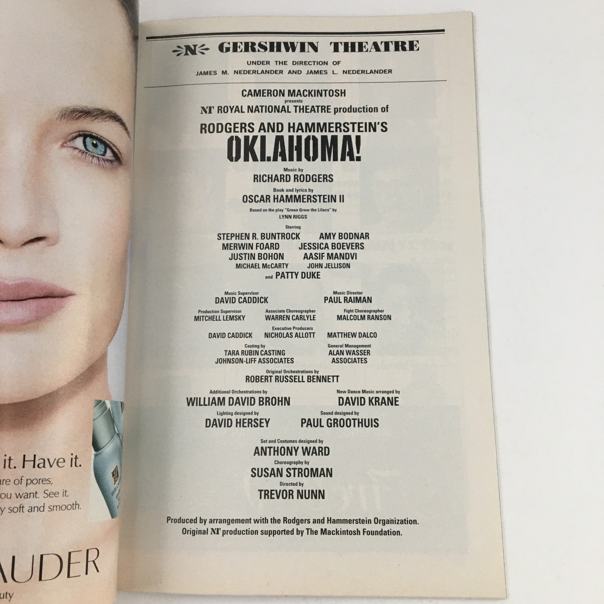 2003 Playbill Gershwin Theatre Present Rodgers & Hammerstein's Oklahoma!