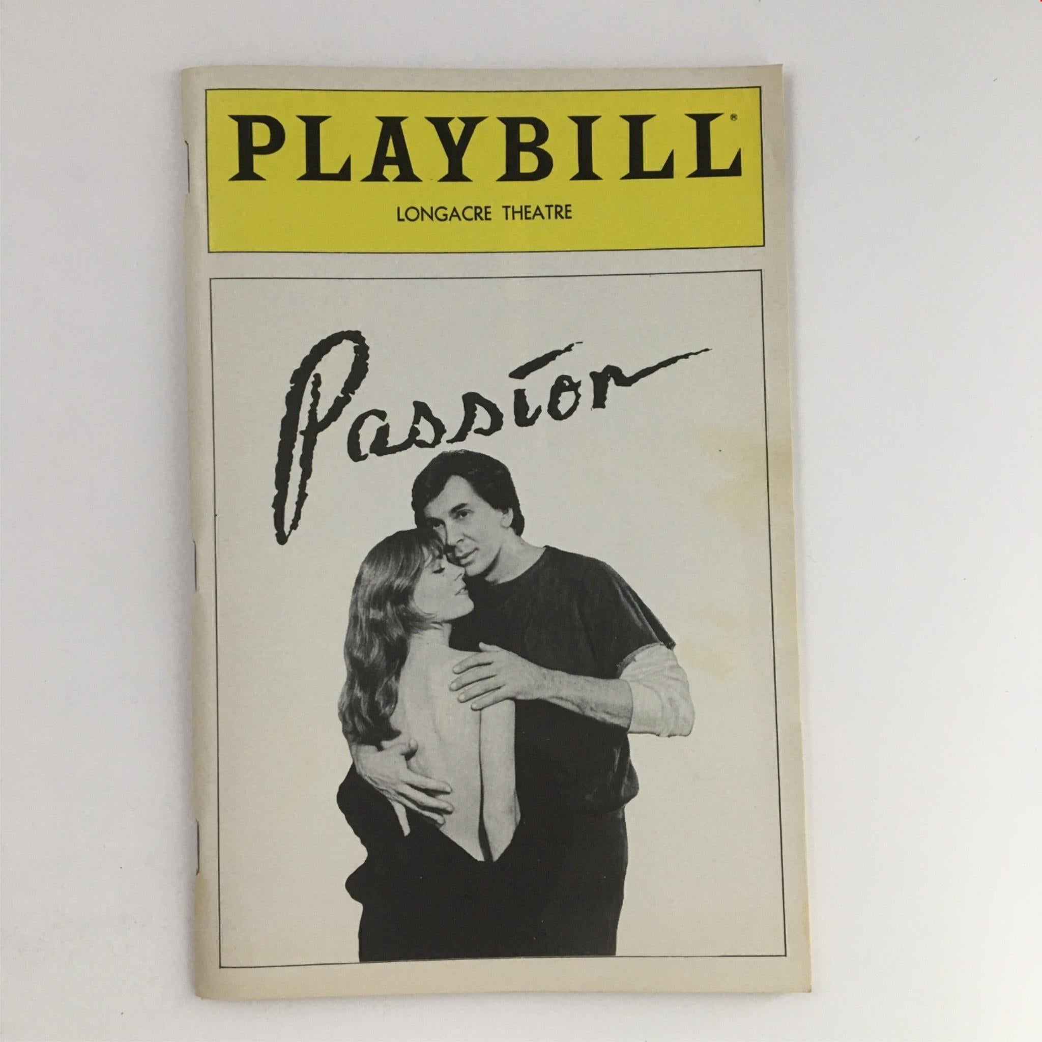 1983 Playbill Longacre Theatre Present Frank Langella Passion by Peter Nichols