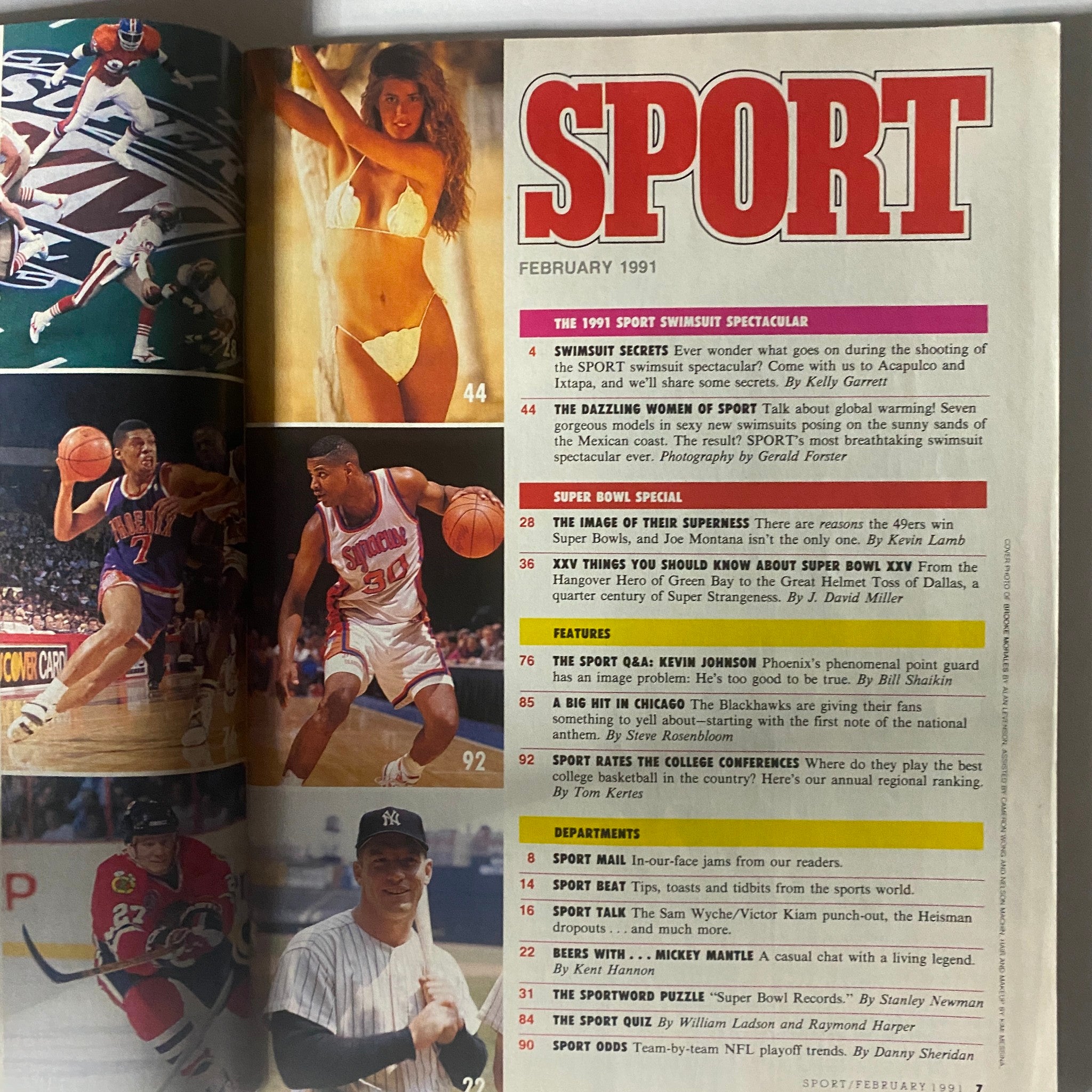 Sport Magazine February 1991 Brooke Morales Newsstand Edition w Poster VG