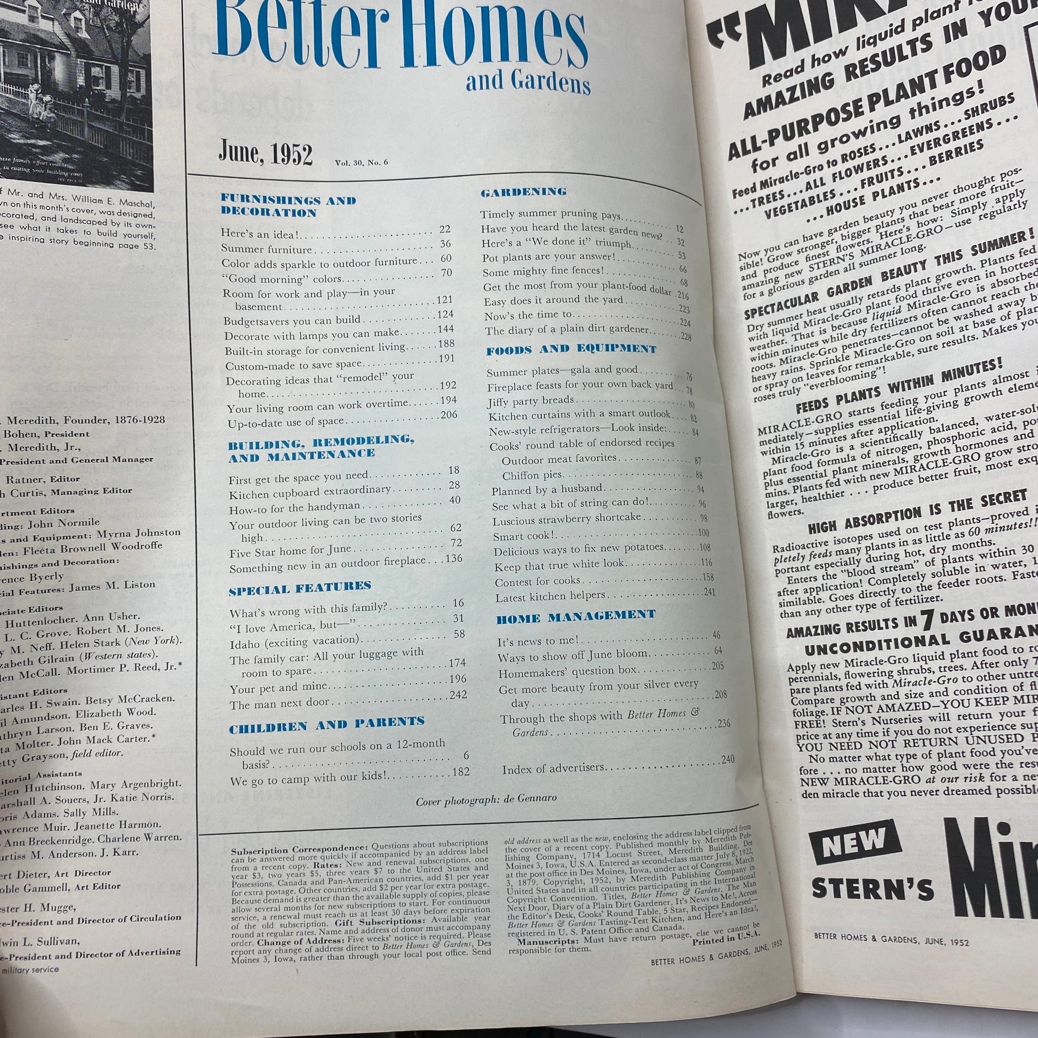 VTG Better Homes & Gardens Magazine June 1952 Your Building Costs No Label