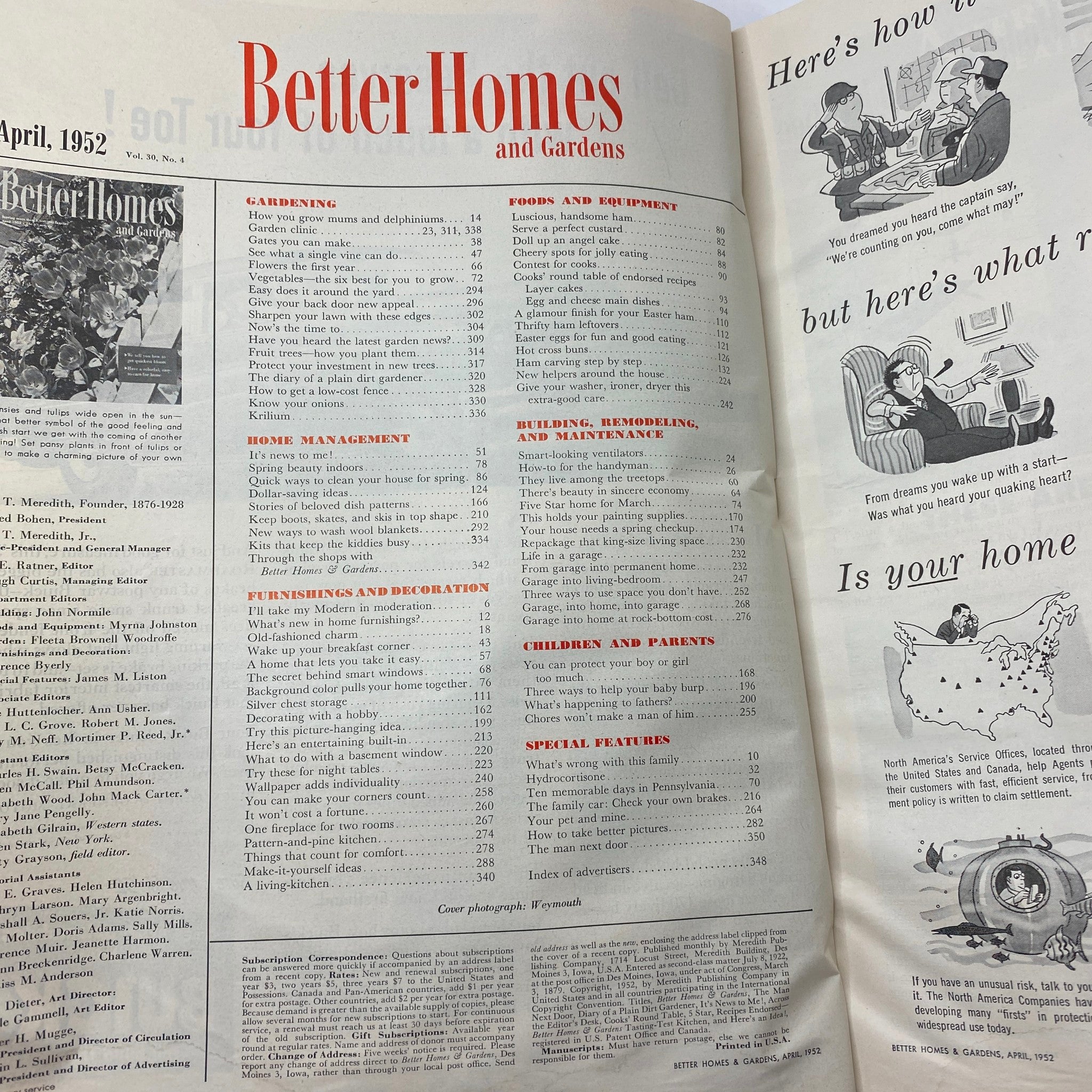 VTG Better Homes & Gardens Magazine April 1952 Easy-to-Care Home No Label