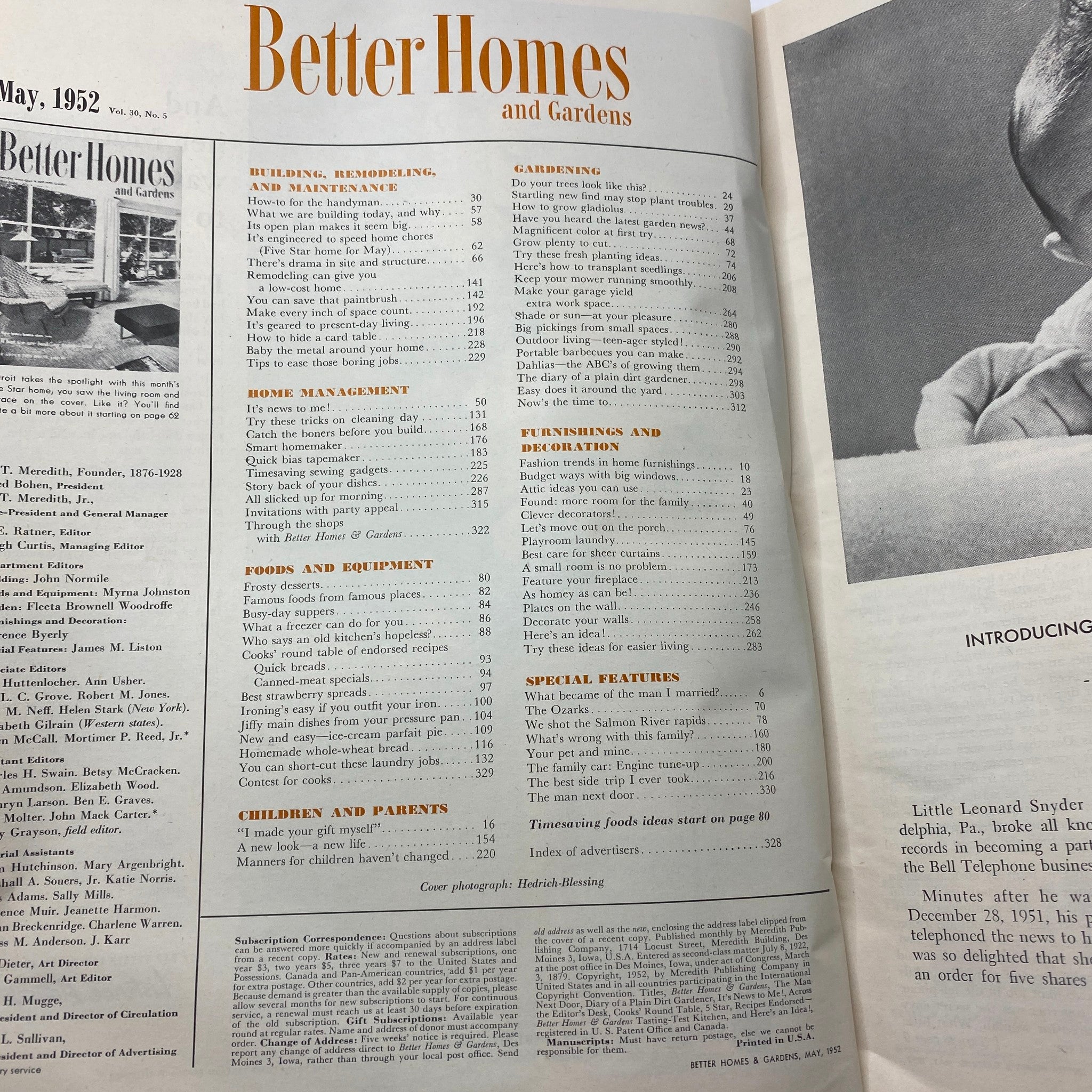 VTG Better Homes & Gardens Magazine May 1952 How-to for Handyman No Label