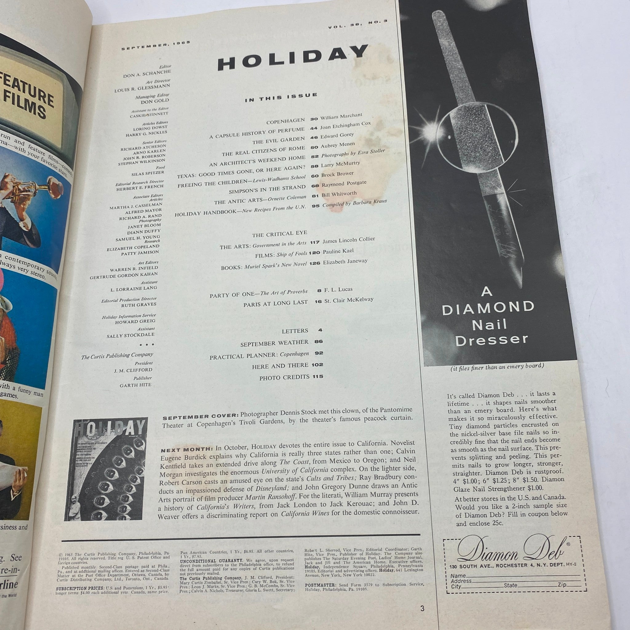 VTG Holiday Magazine September 1965 Vol 38 No. 3 The Pantomime Theater