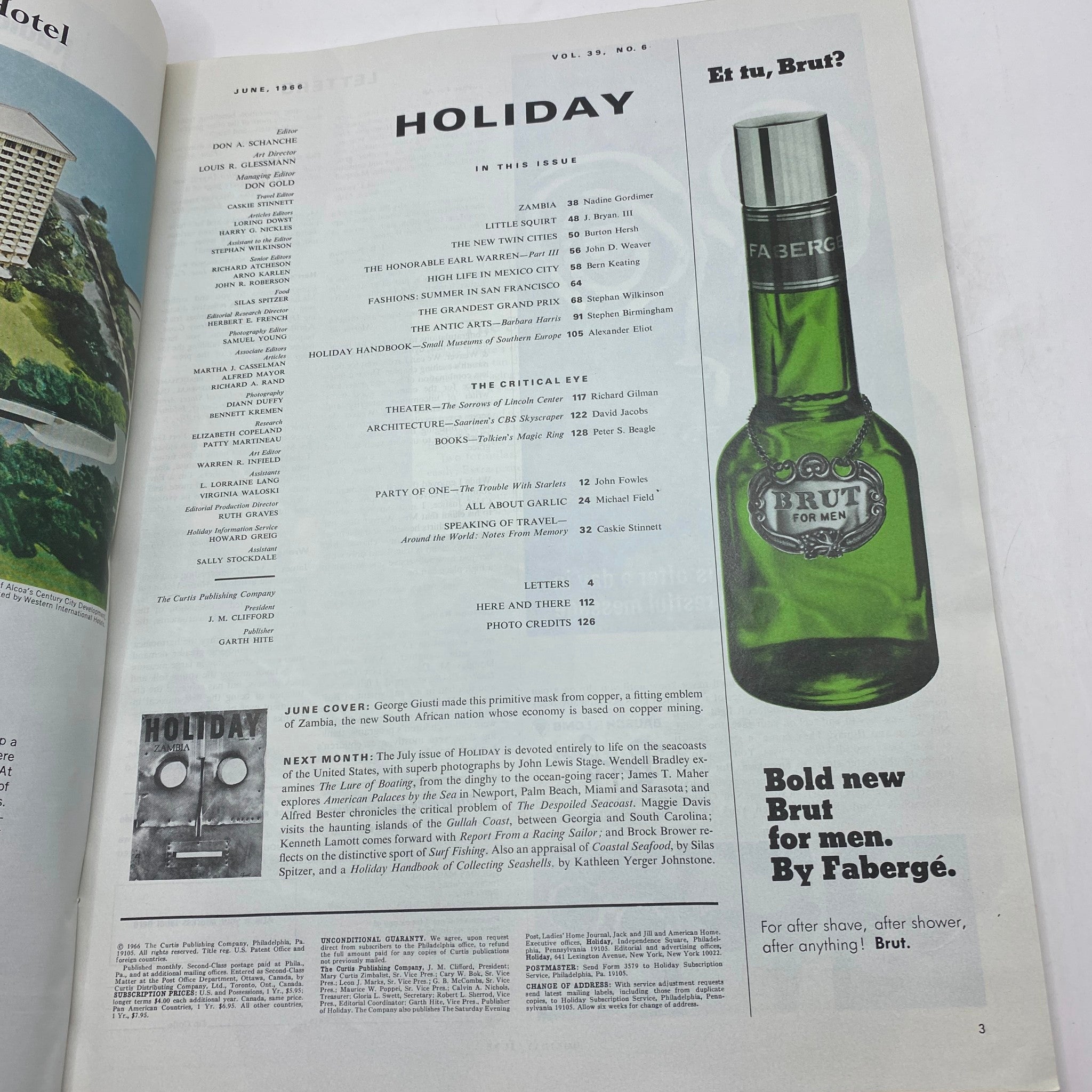 VTG Holiday Magazine June 1966 Vol 39 No. 6 Copper Mask by George Giusti