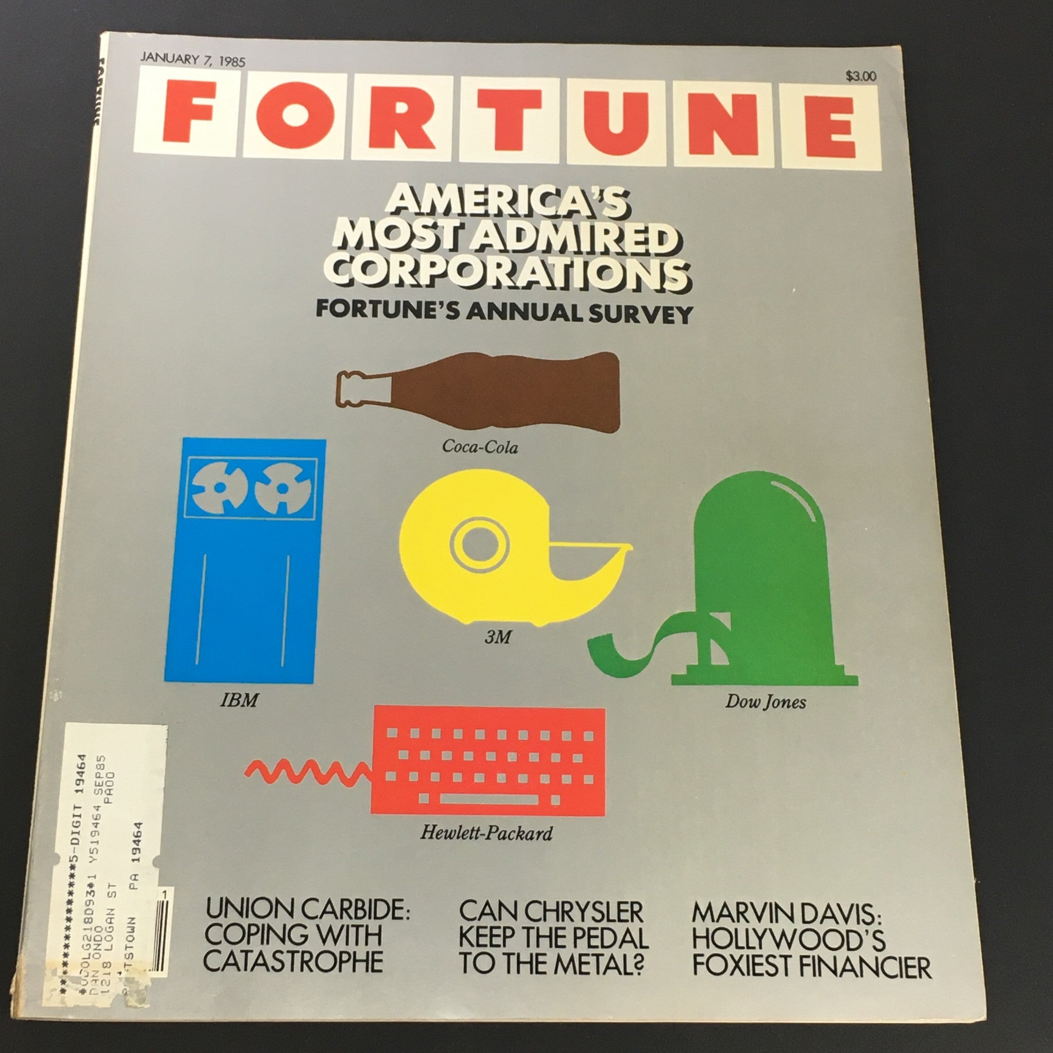 VTG Fortune Magazine January 7 1985 - America's Most Admired Corporations