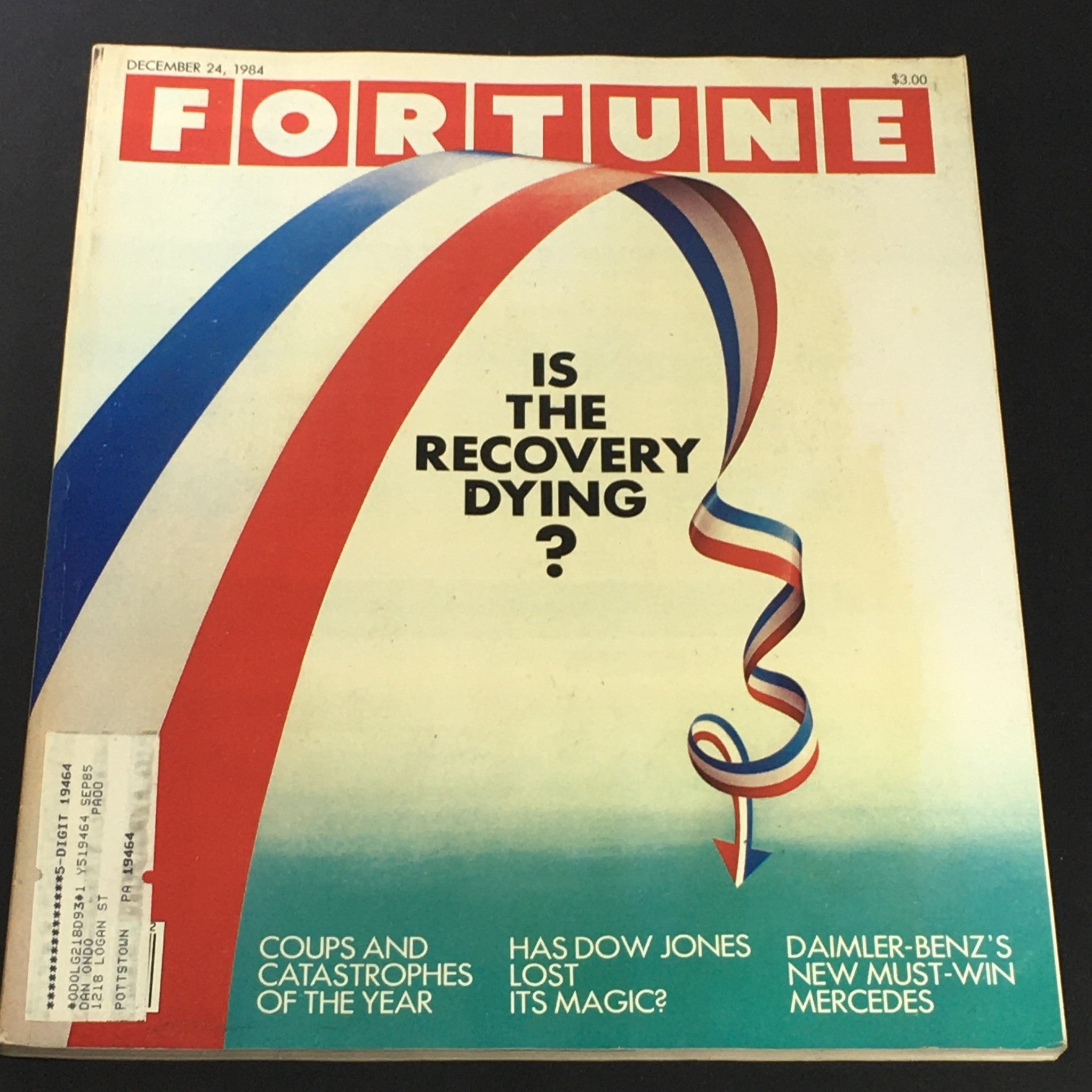 VTG Fortune Magazine December 24 1984 - Dow Jones / Coups & Catastrophes