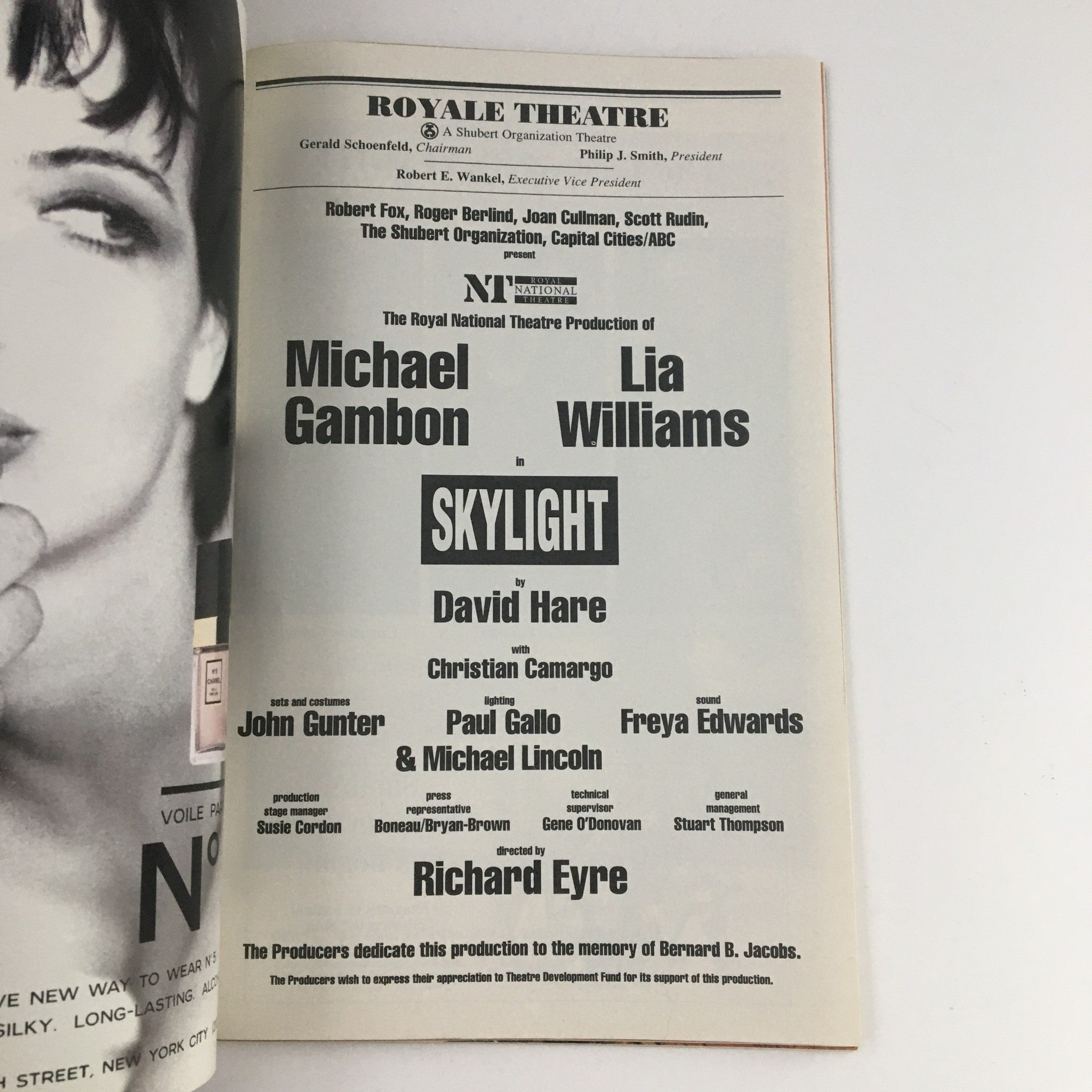 1996 Playbill Royale Theatre Presents Lia Williams in Skylight by Richard Eyre