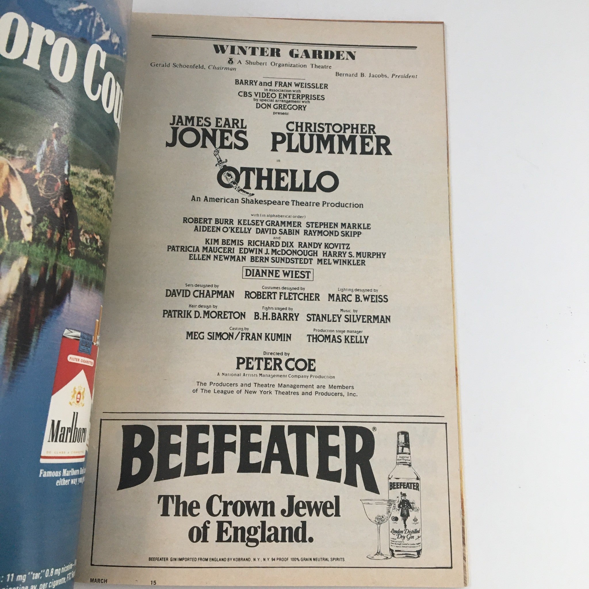 1982 Playbill Winter Garden Present James Earl Jones in Othello by Peter Coe