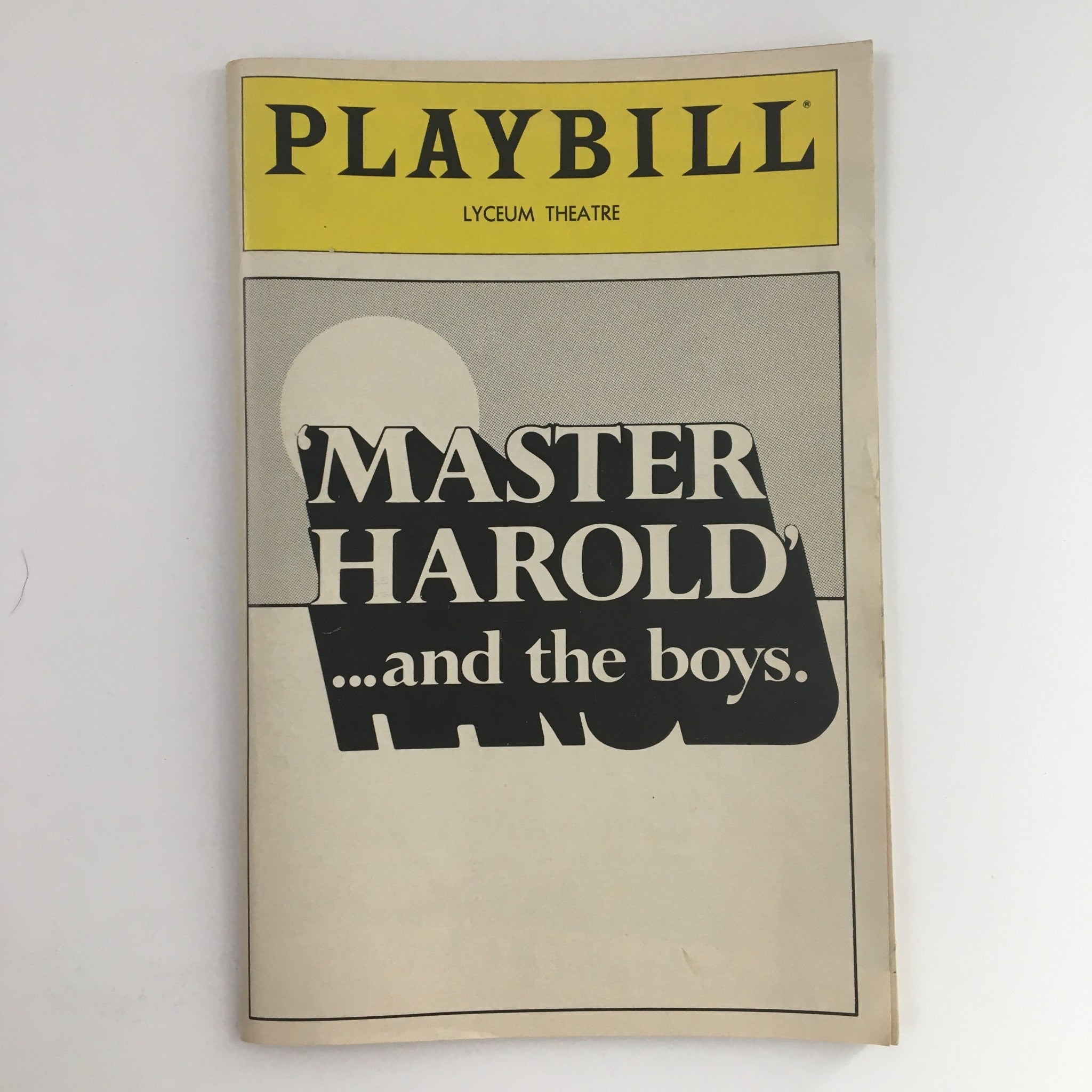 1982 Playbill Lyceum Theatre Present Master Harold & The Boys by Athol Fugard