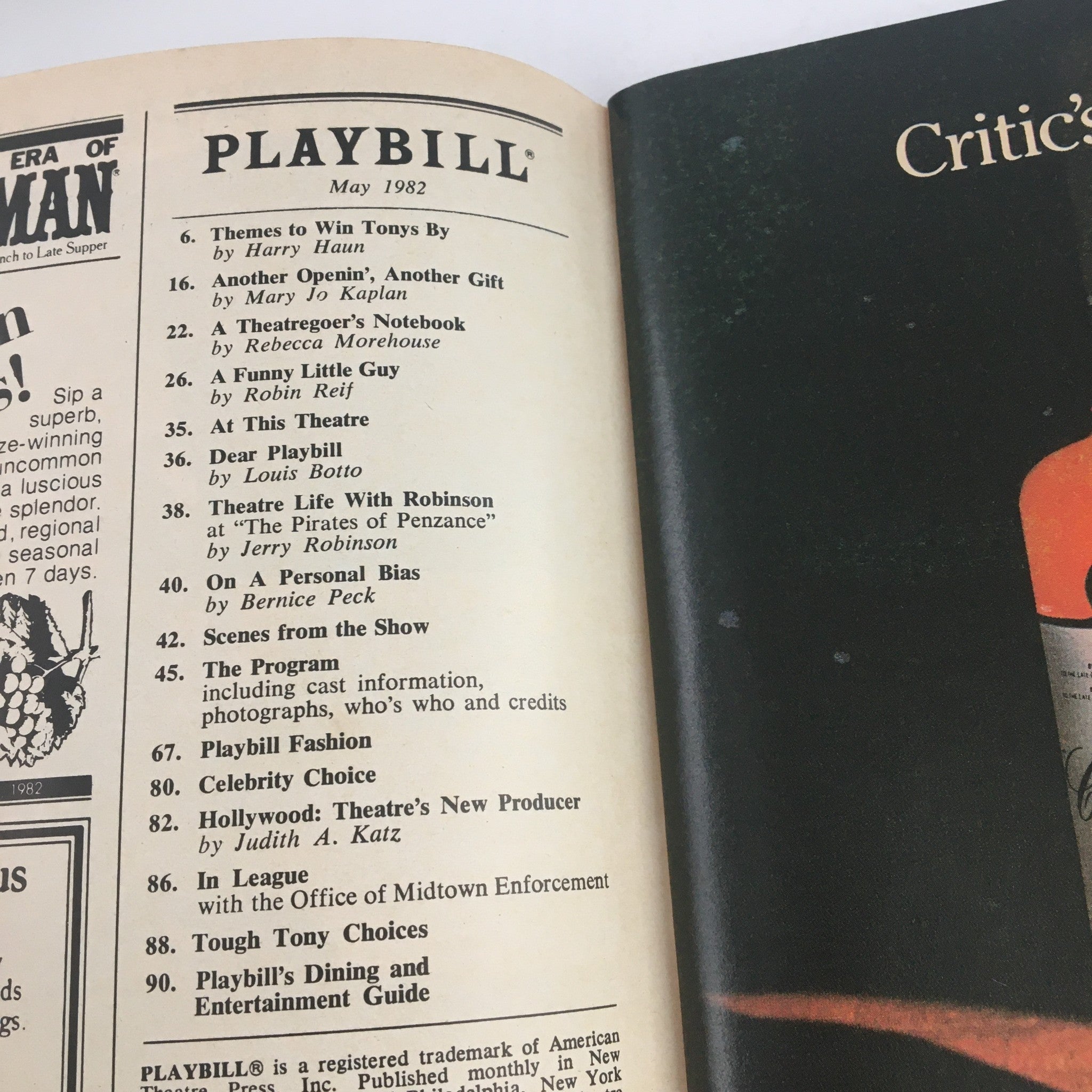 1982 Playbill Lyceum Theatre Present Master Harold & The Boys by Athol Fugard