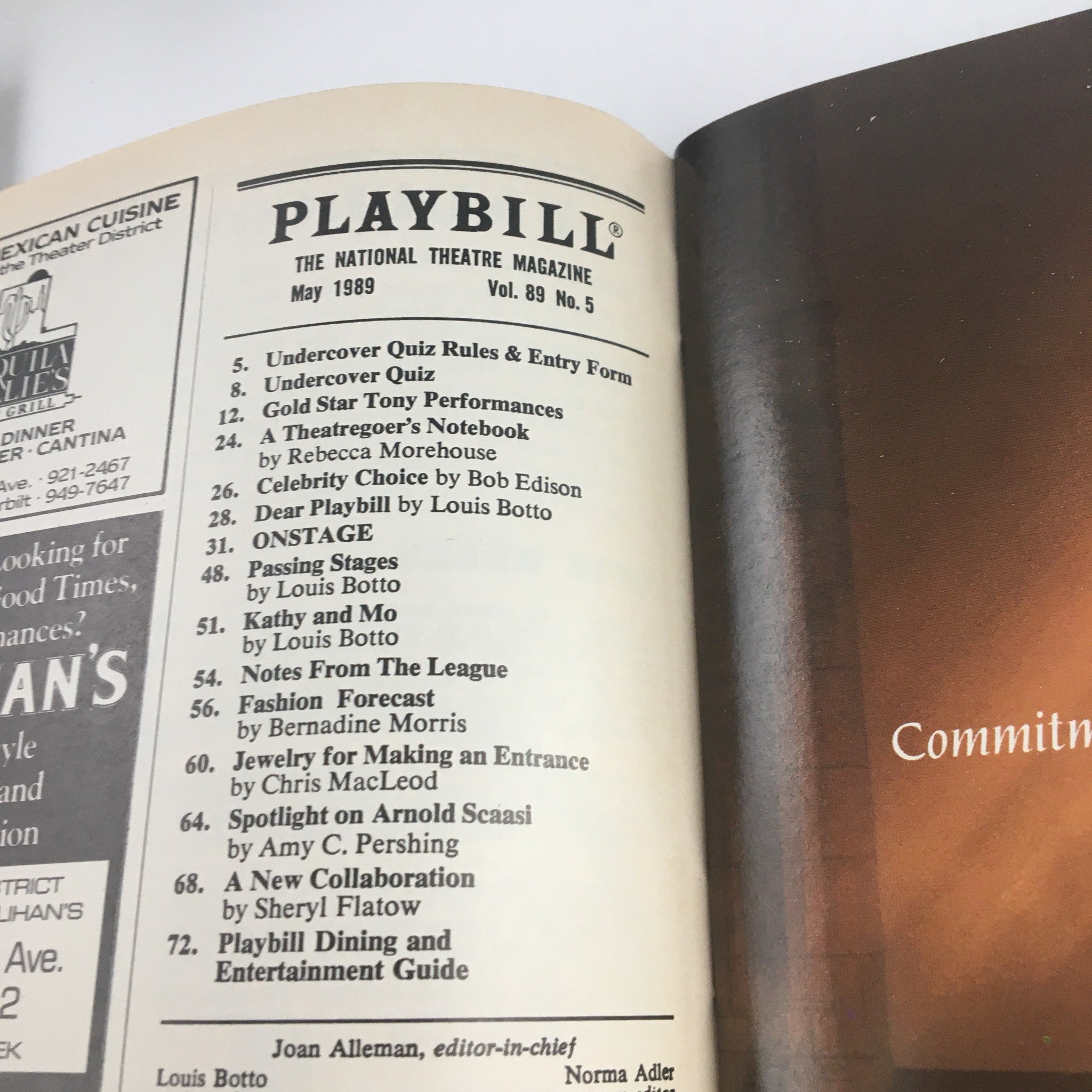 1989 Playbill Promenade Theatre Present The Cocktail Hour by A.R. Gurney