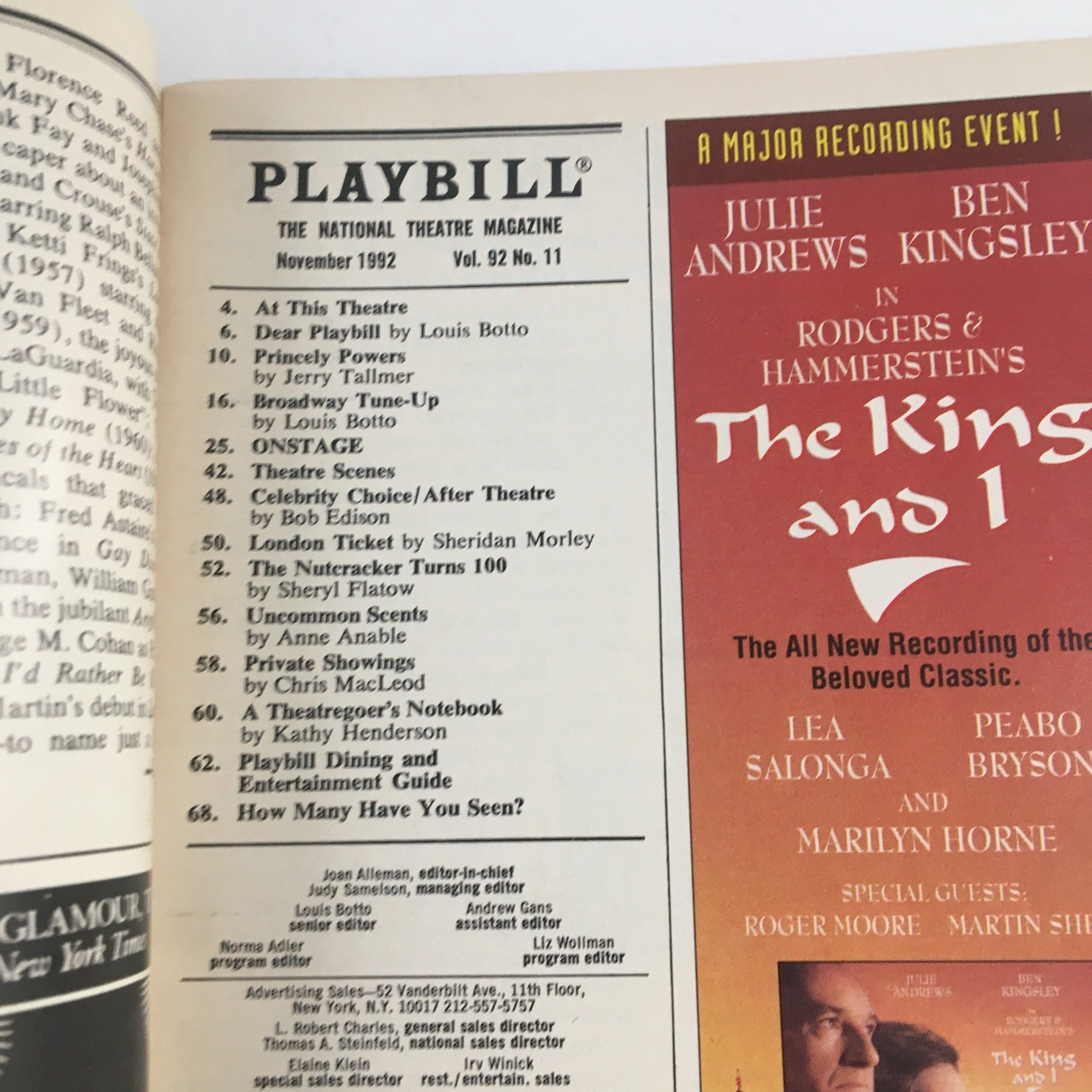 1992 Playbill Martin Beck Theatre Present Josie de Guzman in Guys and Dolls