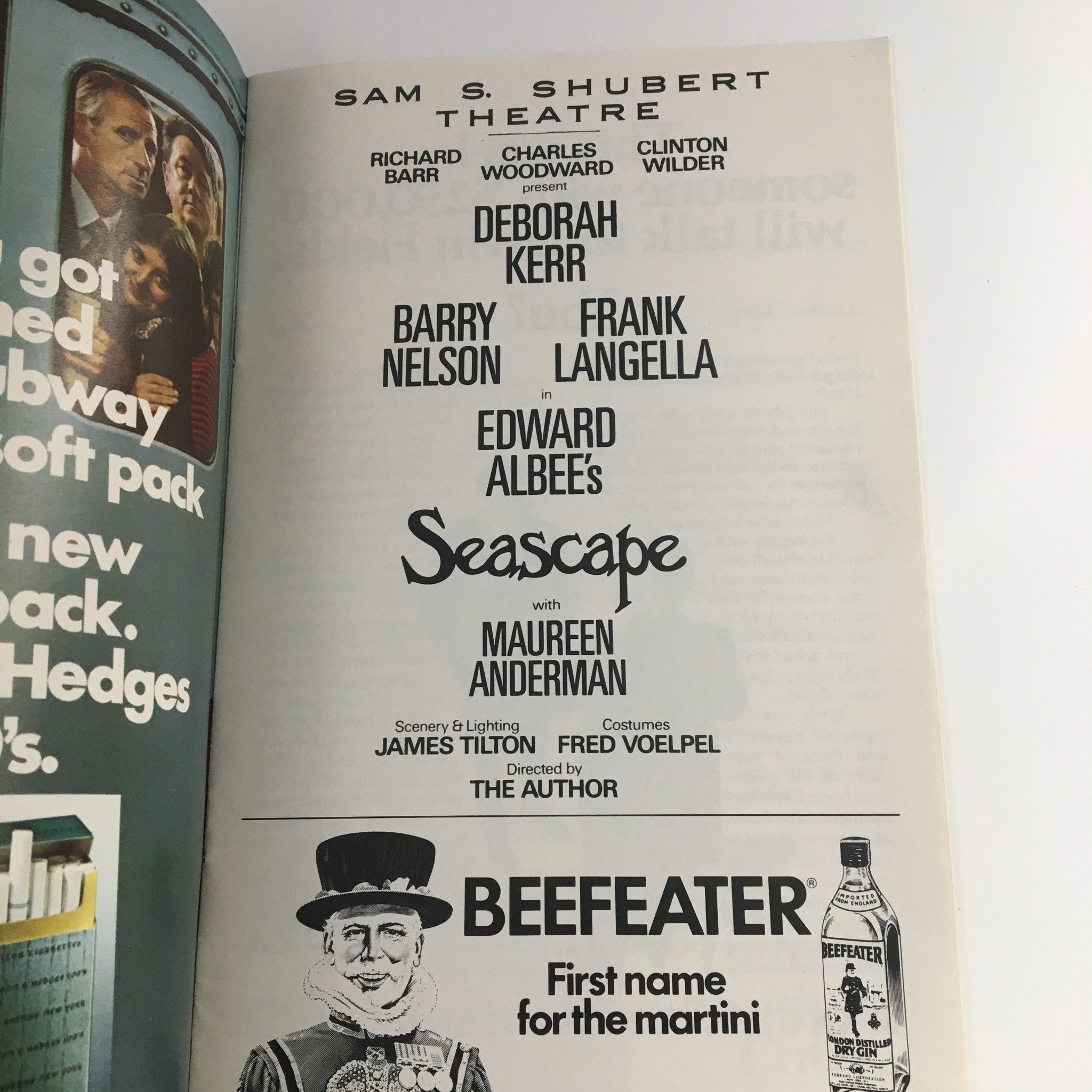 1975 Playbill Sam S. Shubert Theatre Present Deborah Kerr in Seascape