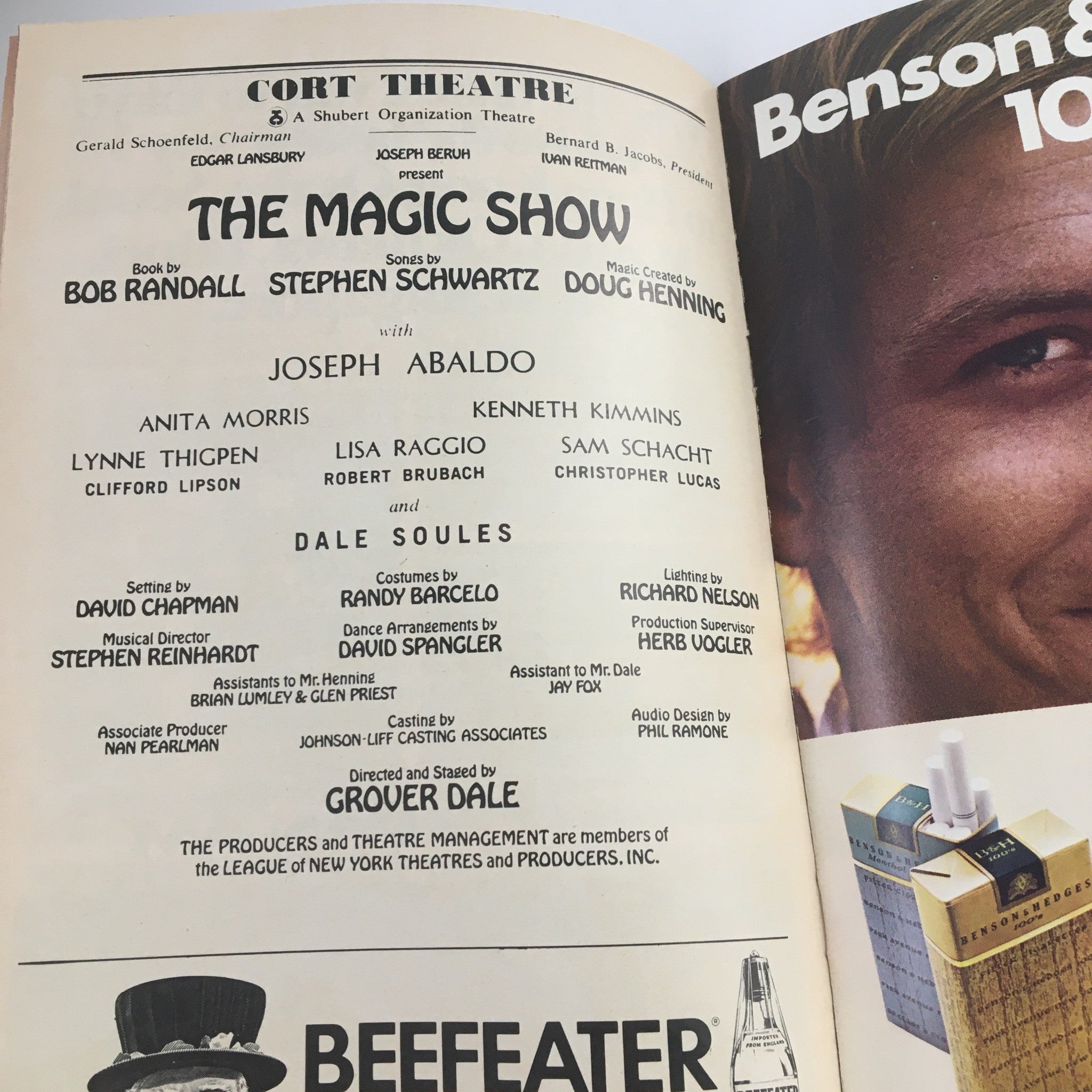 1977 Playbill Cort Theatre Present Joseph Beruh in The Magic Show by Grover Dale