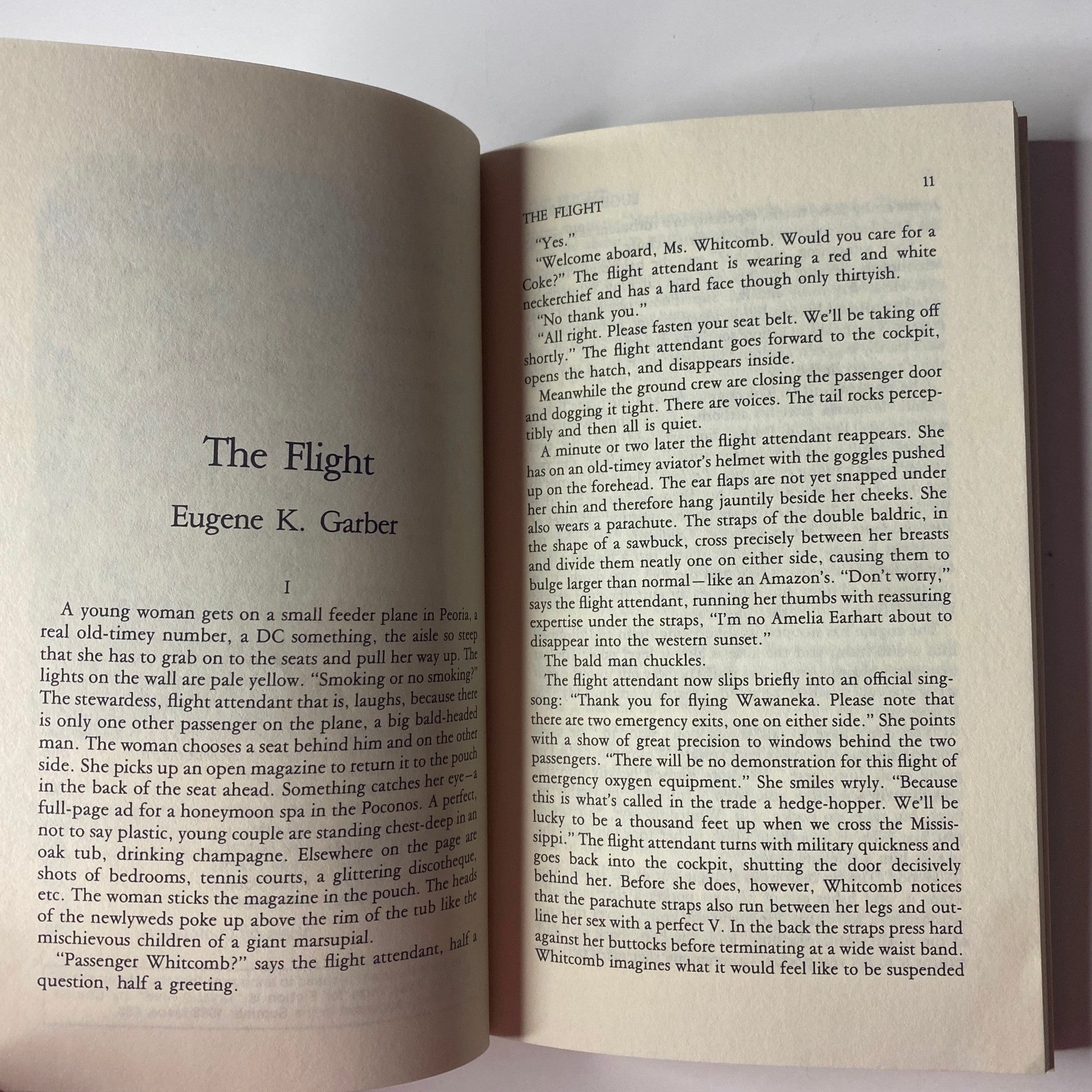 Printed page from The Paris Review Magazine Winter 1983 No. 90 showcasing the fiction piece 'The Flight' by Eugene K. Garber.