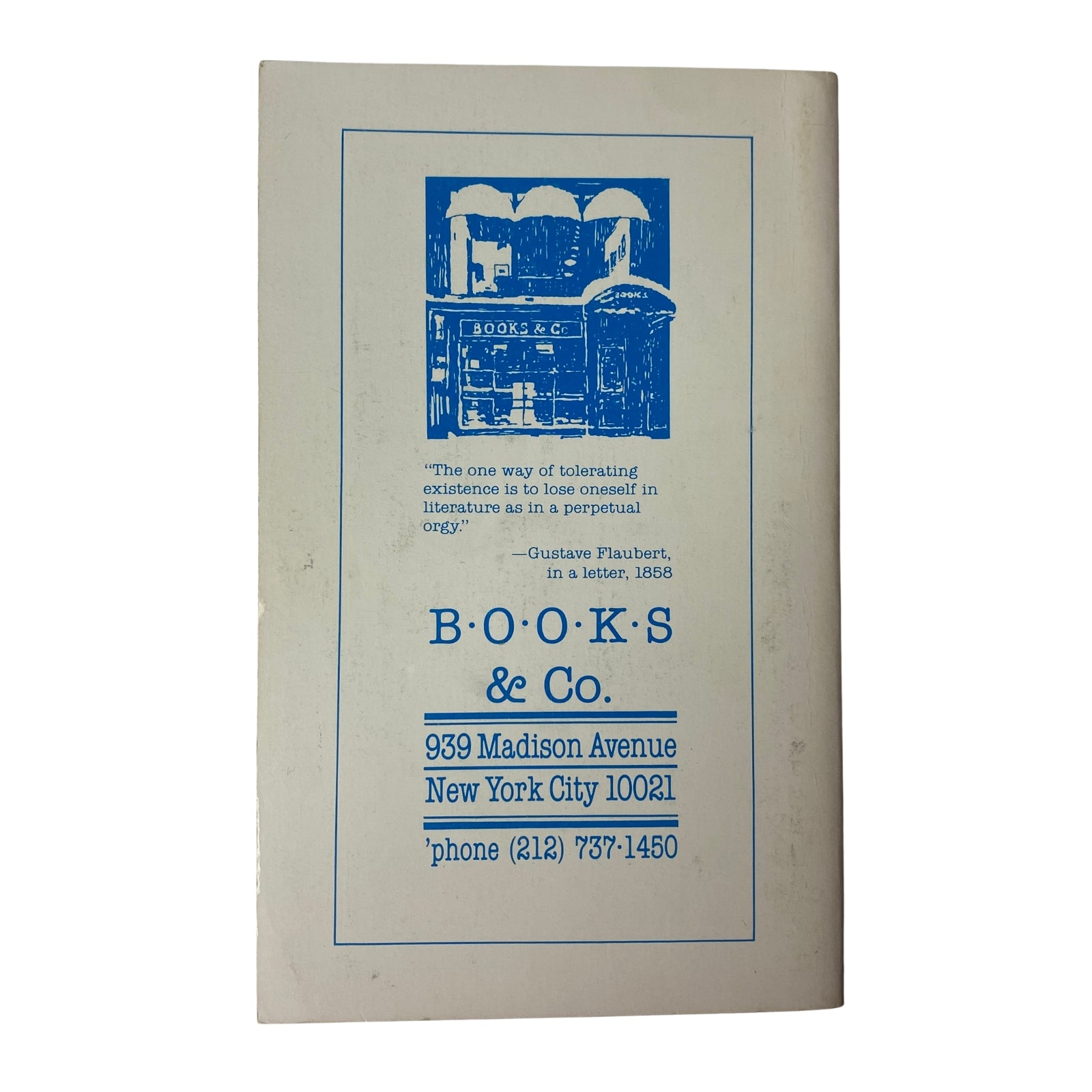Back cover of The Paris Review Magazine Summer 1988 No. 107 displaying the logo and contact information for Books & Co.
