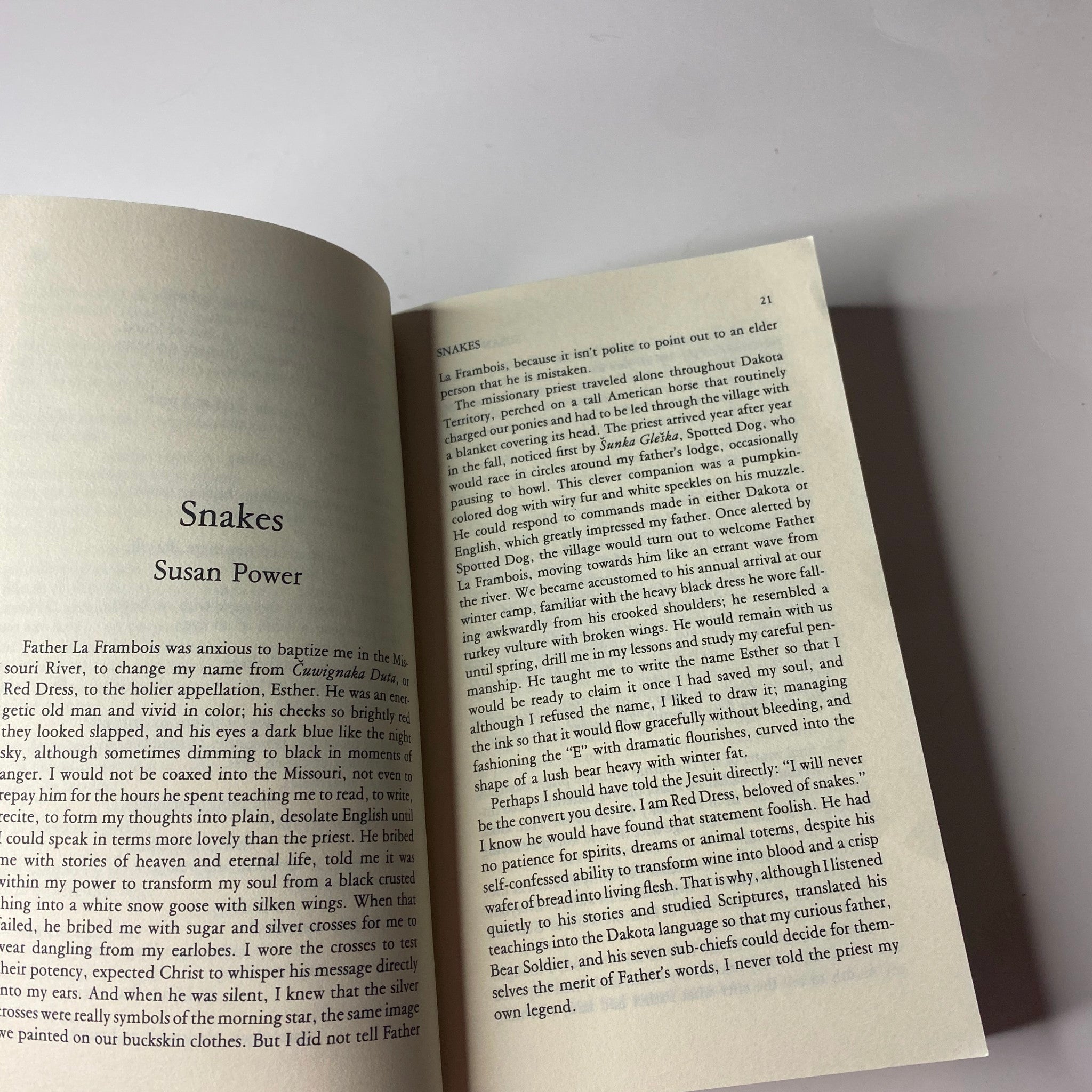 Page from The Paris Review Magazine Spring 1994 No. 130 featuring the short story 'Snakes' by Susan Power.