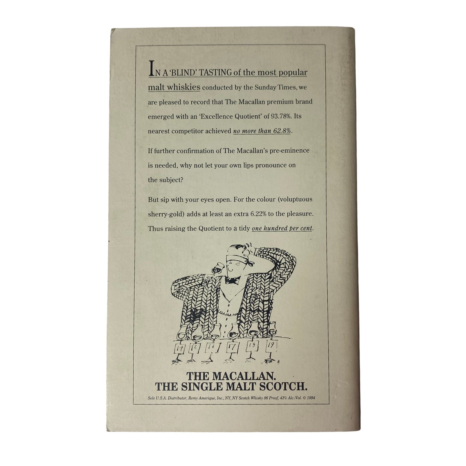The Paris Review Magazine Spring 1994 No. 130 Walter Channing featuring an advertisement for The Macallan Scotch Whisky, highlighting its award-winning quality and promotional information about the brand.