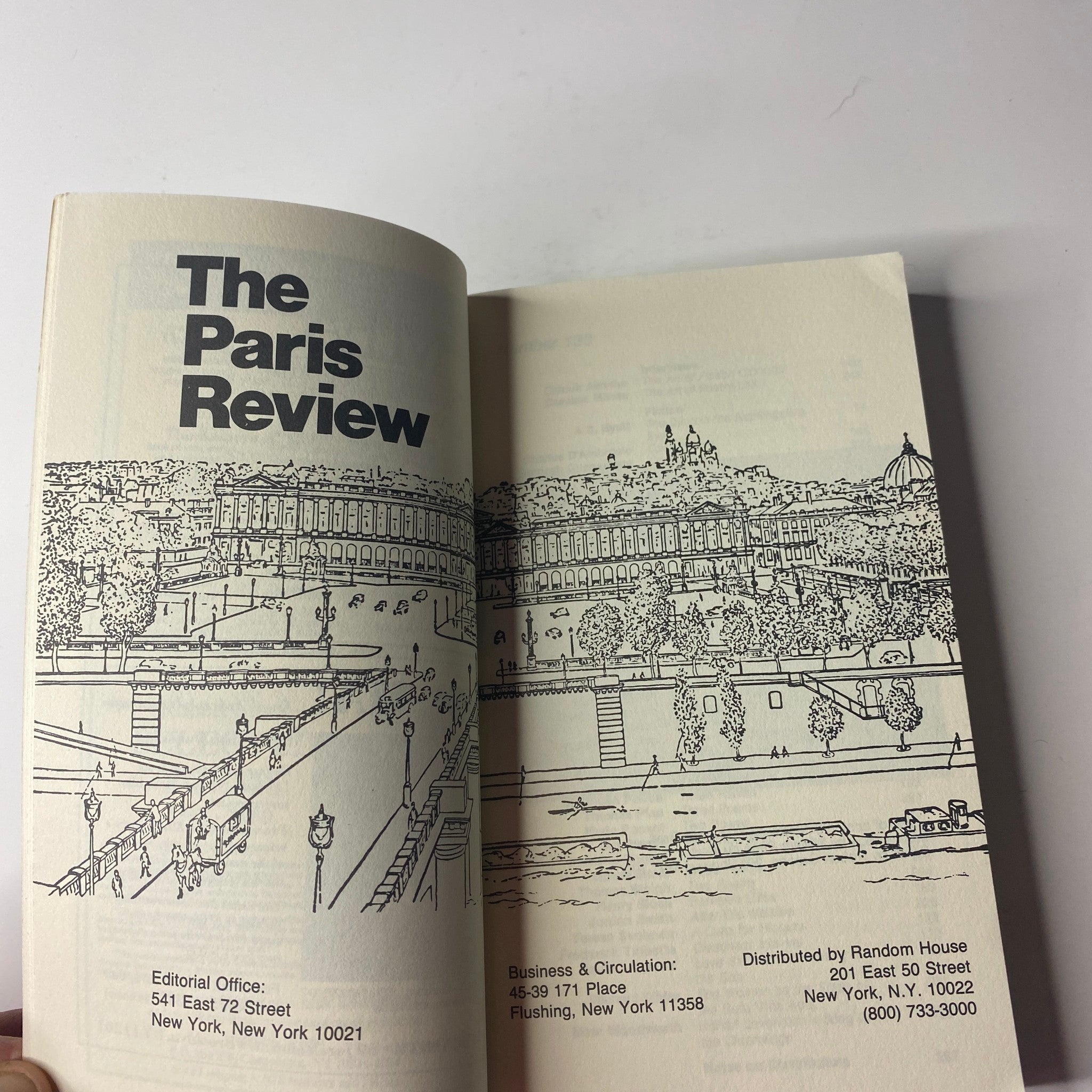 Inside page of The Paris Review Magazine Winter 1994-1995 No. 133 displaying the editorial information and artwork.