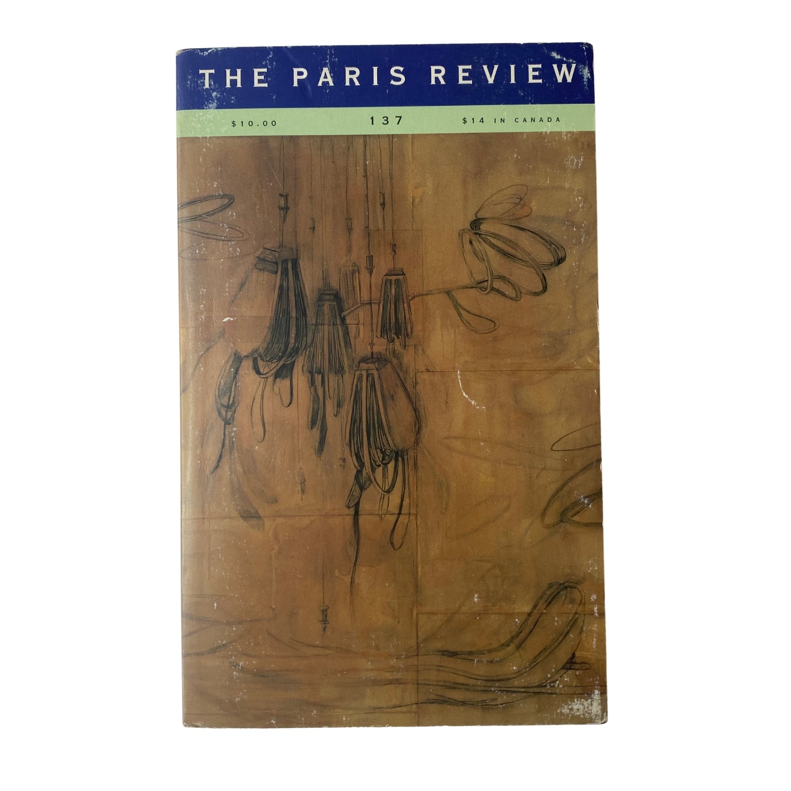 Cover of The Paris Review Magazine Winter 1995 No. 137 featuring an abstract design, priced at $10.00 in the US and $14.00 in Canada. This issue highlights Susan Sontag.