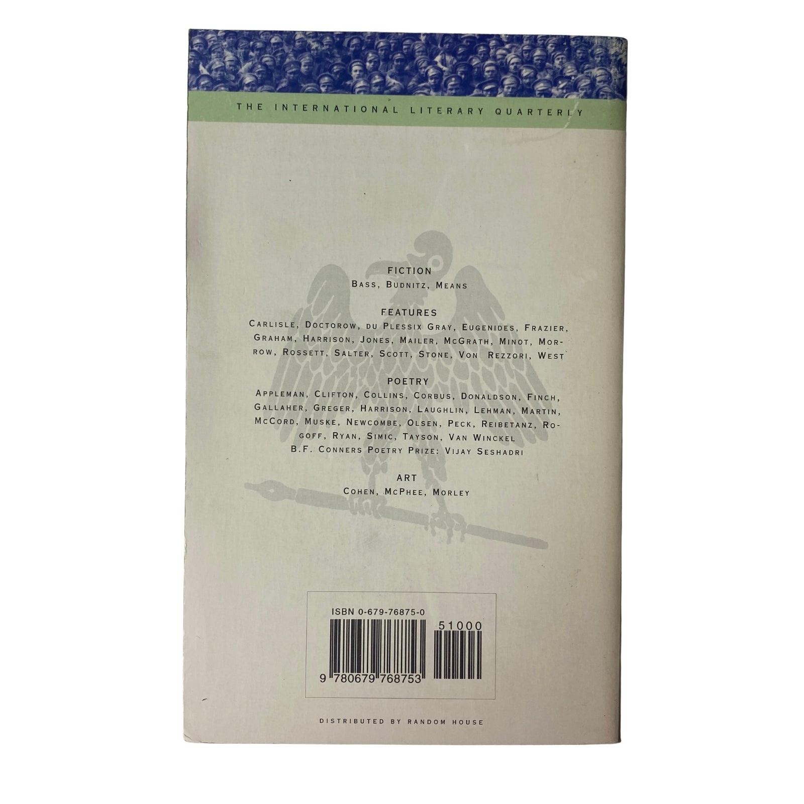 Back cover of The Paris Review Magazine Winter 1995 No. 137 showing ISBN, distribution details, and a summary of features.