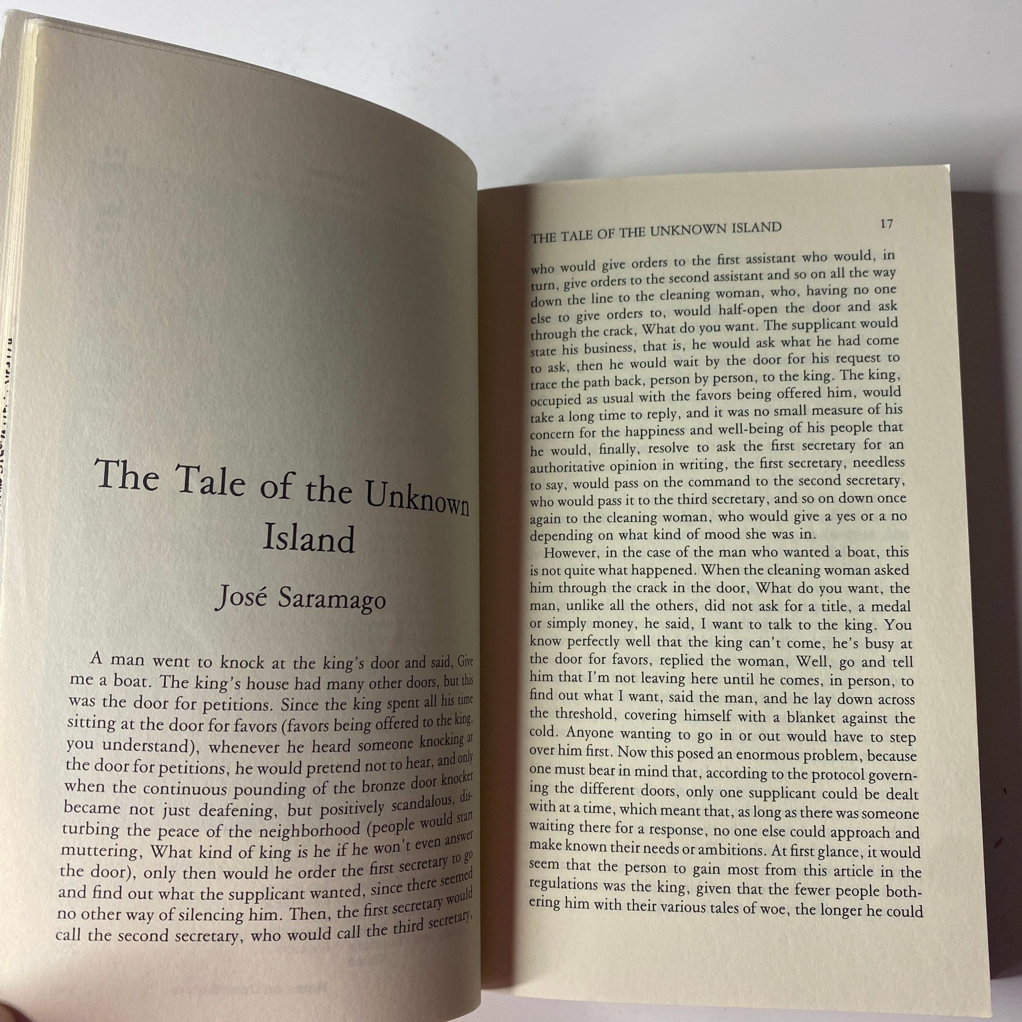 Content page from The Paris Review Magazine Summer 1999 No. 151, presenting a story titled 'The Tale of the Unknown Island' by José Saramago.