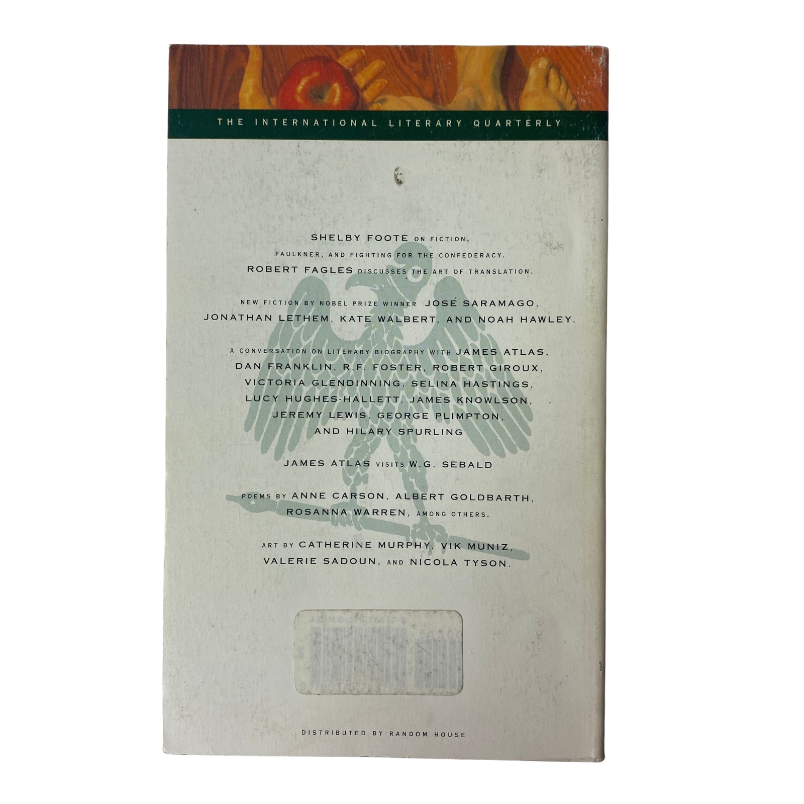 Back cover of The Paris Review Magazine Summer 1999 No. 151 featuring contributions from authors such as Shelby Foote, Robert Fagles, and José Saramago, highlighting literary and artistic voices of the late 1990s.