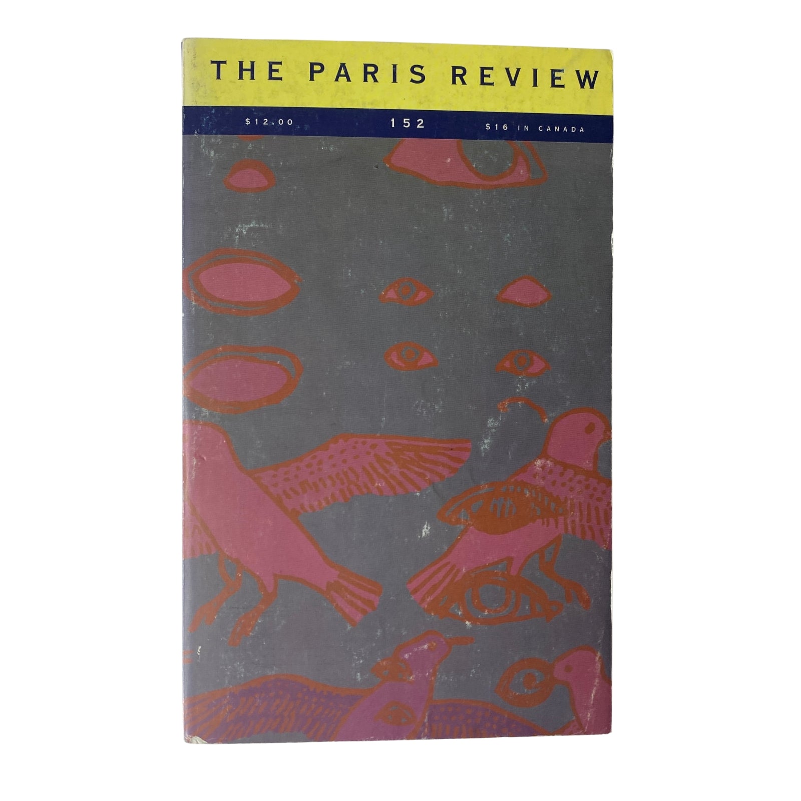 Cover of The Paris Review Magazine, Fall 1999, No. 152 featuring abstract art with birds and eyes, in good condition.