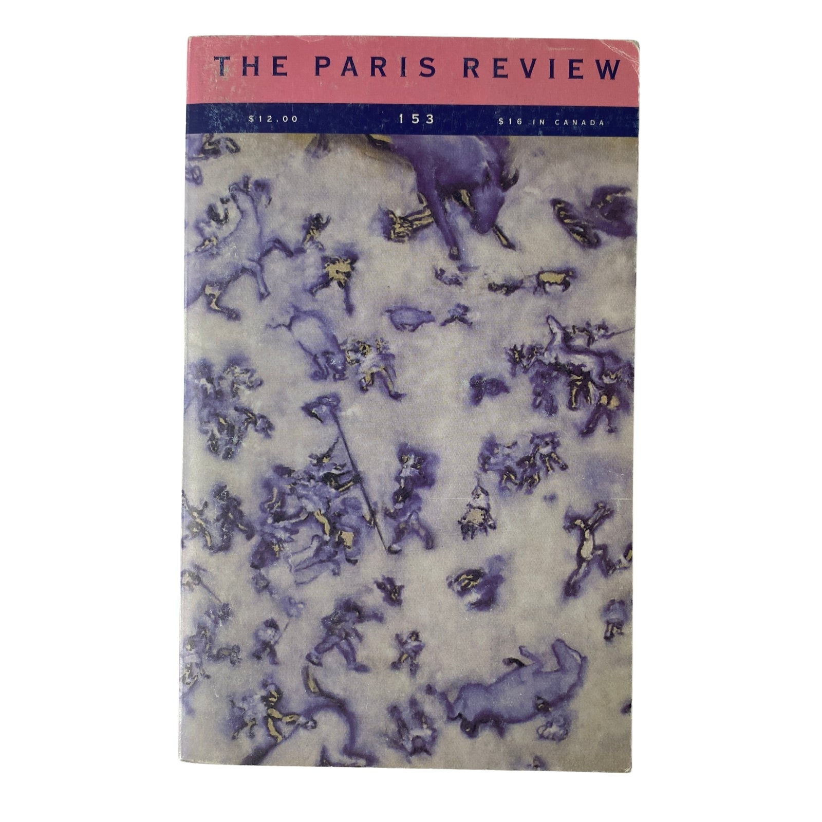 The Paris Review Magazine Winter 1999-2000 No. 153 cover featuring a textured design in purple and white shades.