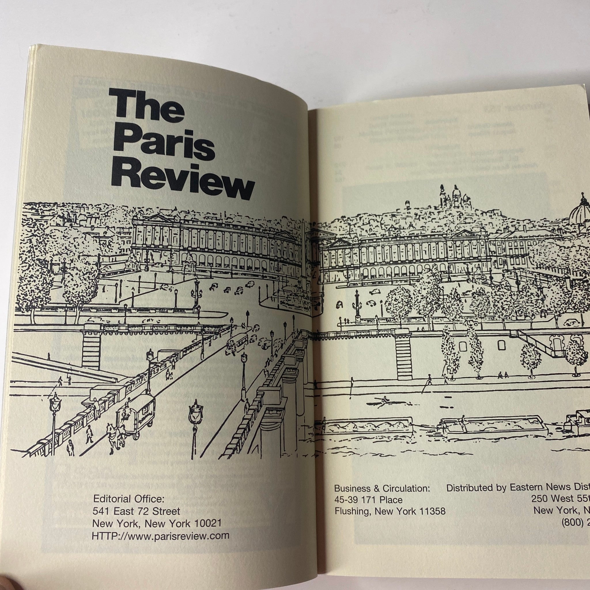 Inside The Paris Review Magazine Winter 1999-2000 No. 153, featuring an illustration and editorial information.