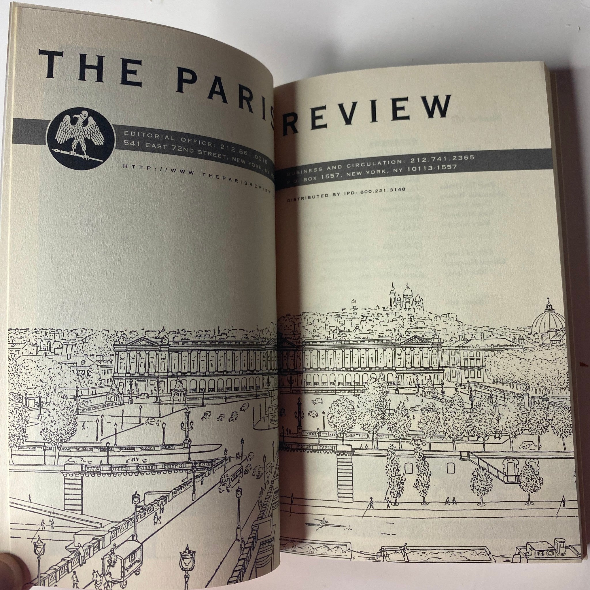 Inside page of The Paris Review Magazine Summer 2002 No. 162 displaying a detailed black and white illustration.