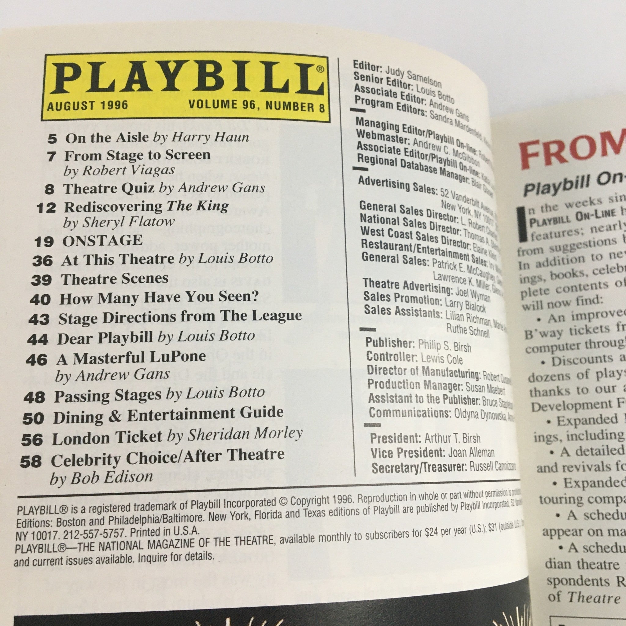 1996 Playbill Plymouth Theatre Presents Edward Albee's A Delicate Balance