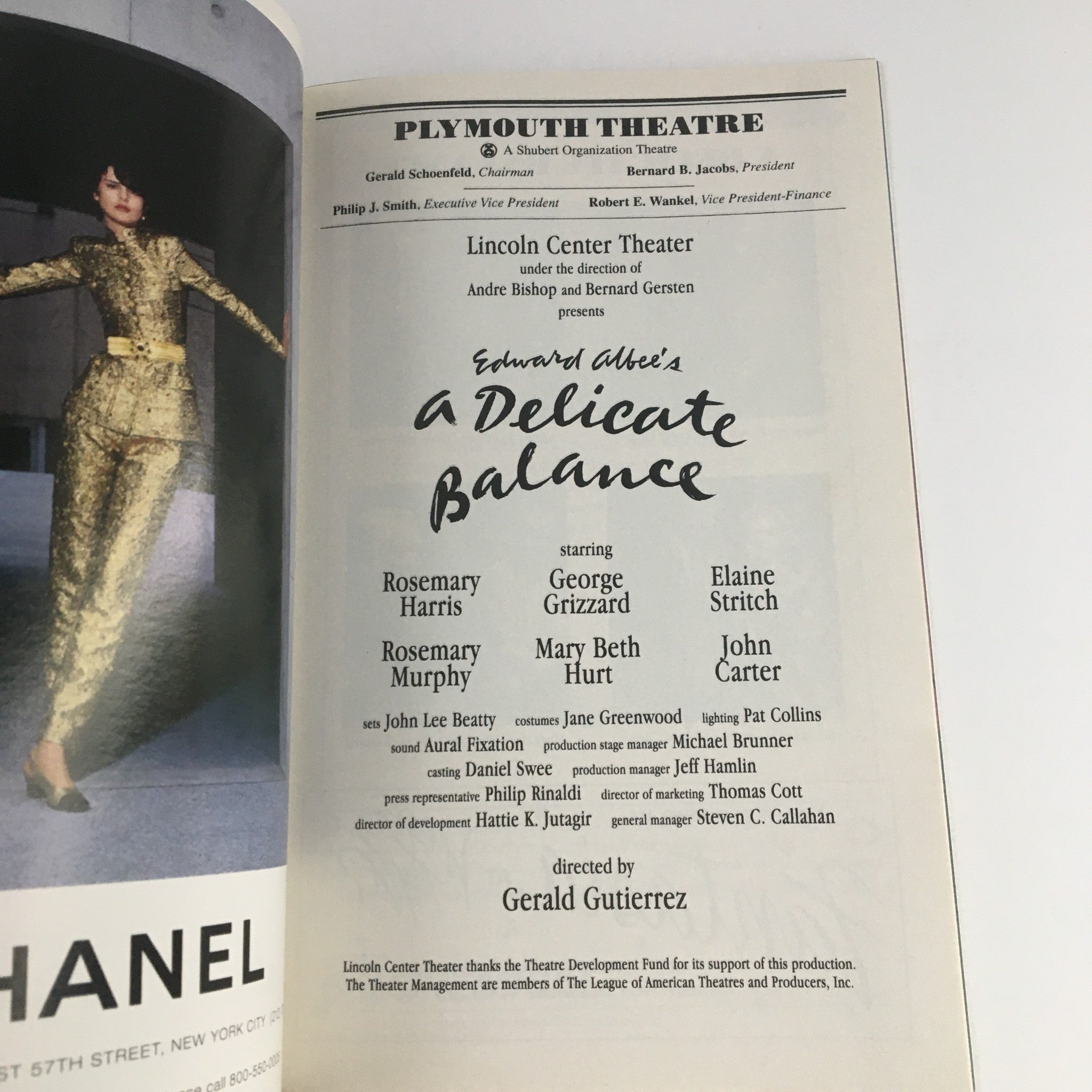 1996 Playbill Plymouth Theatre Presents Edward Albee's A Delicate Balance