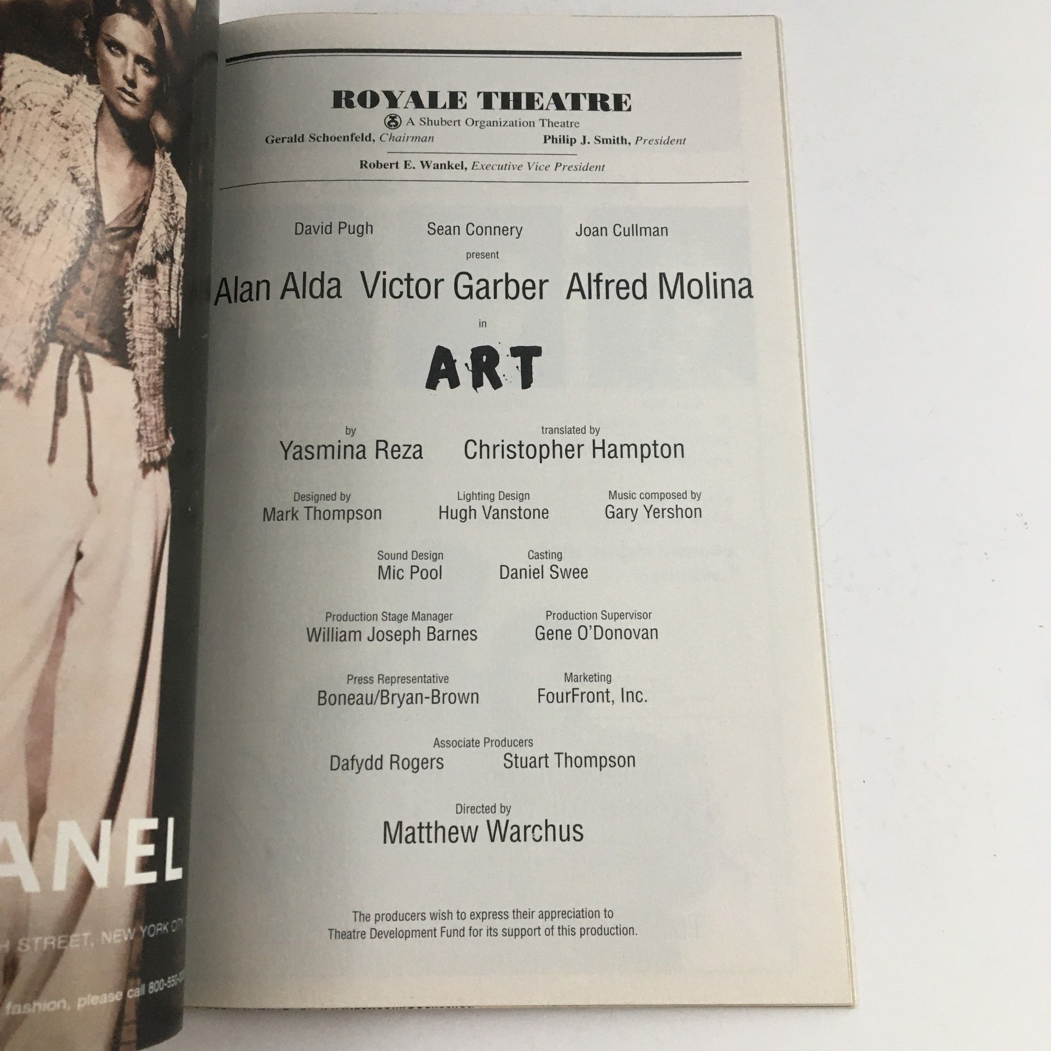 1998 Playbill Royale Theatre Present Alan Alda & Victor Garber in Art