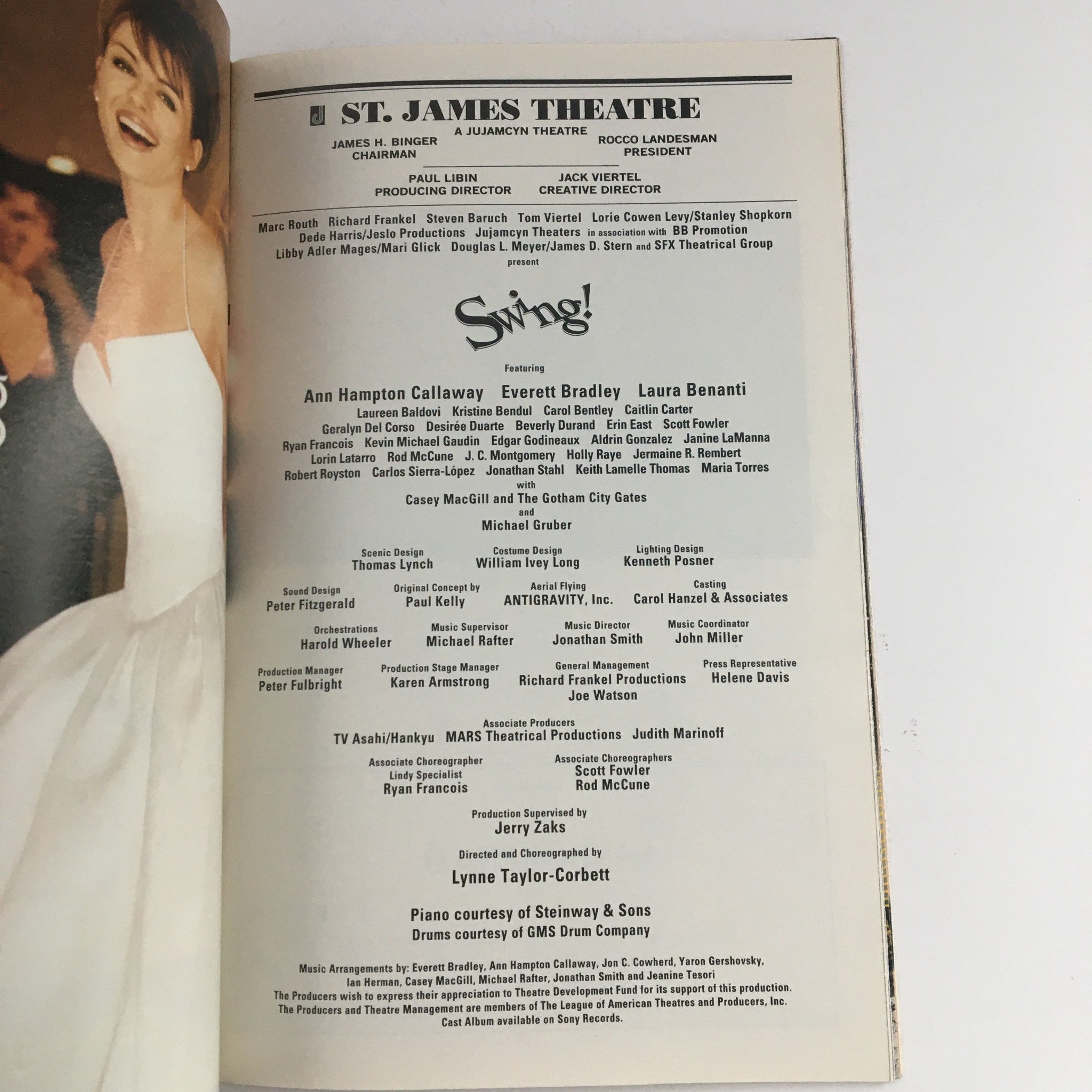 2000 Playbill St. James Theatre Present Swing Featuring Ann Hampton Callaway