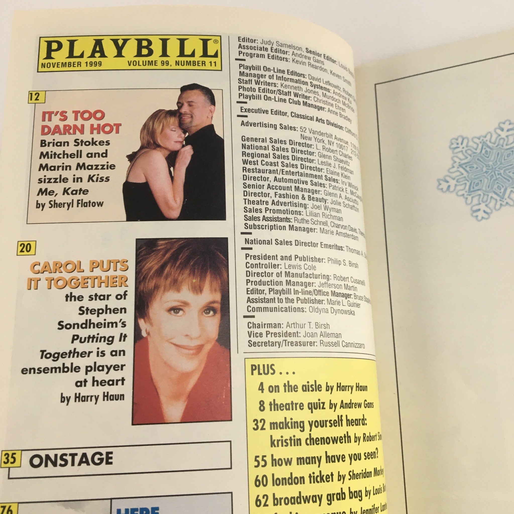 1999 Playbill Variety Arts Theatre Present Dinner w/Friends by Donald Margulies