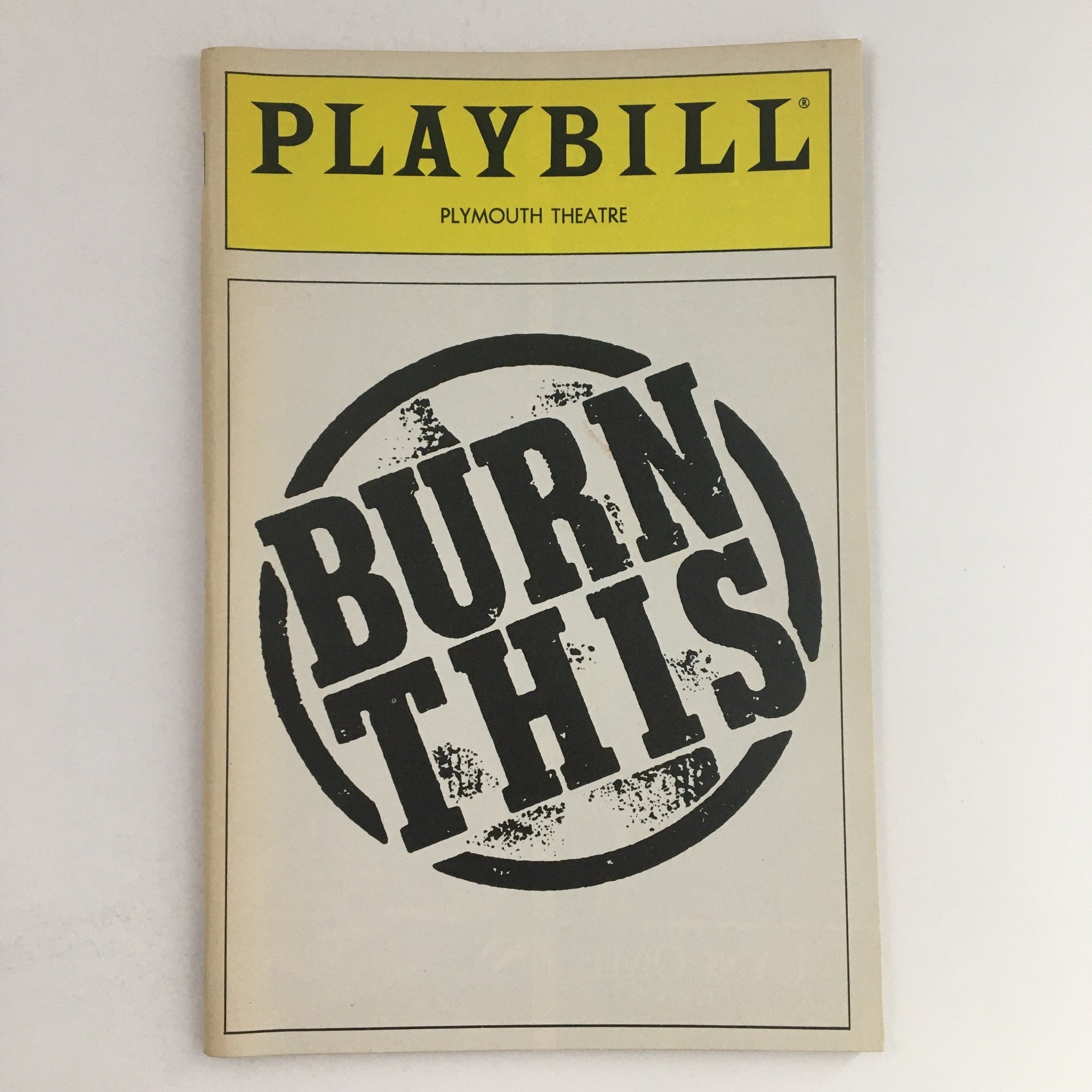 1987 Playbill Plymouth Theatre John Malkovich & Joan Allen Present Burn This