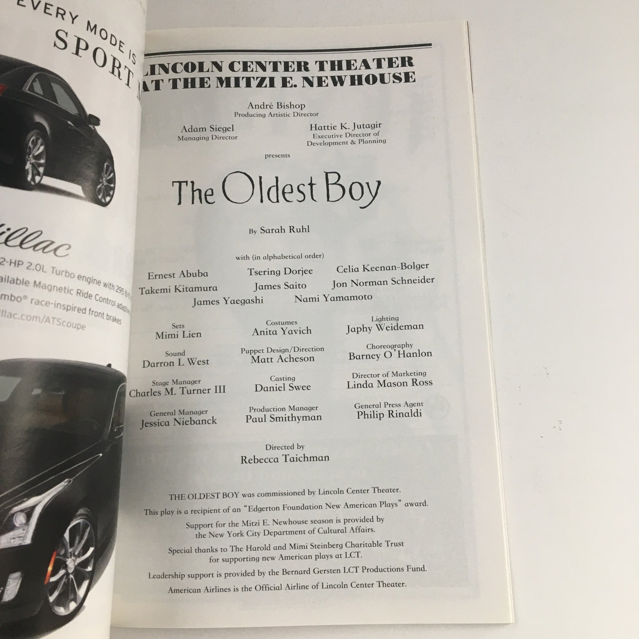 2014 Playbill Lincoln Center Theater Present Andre Bishop's The Oldest Boy