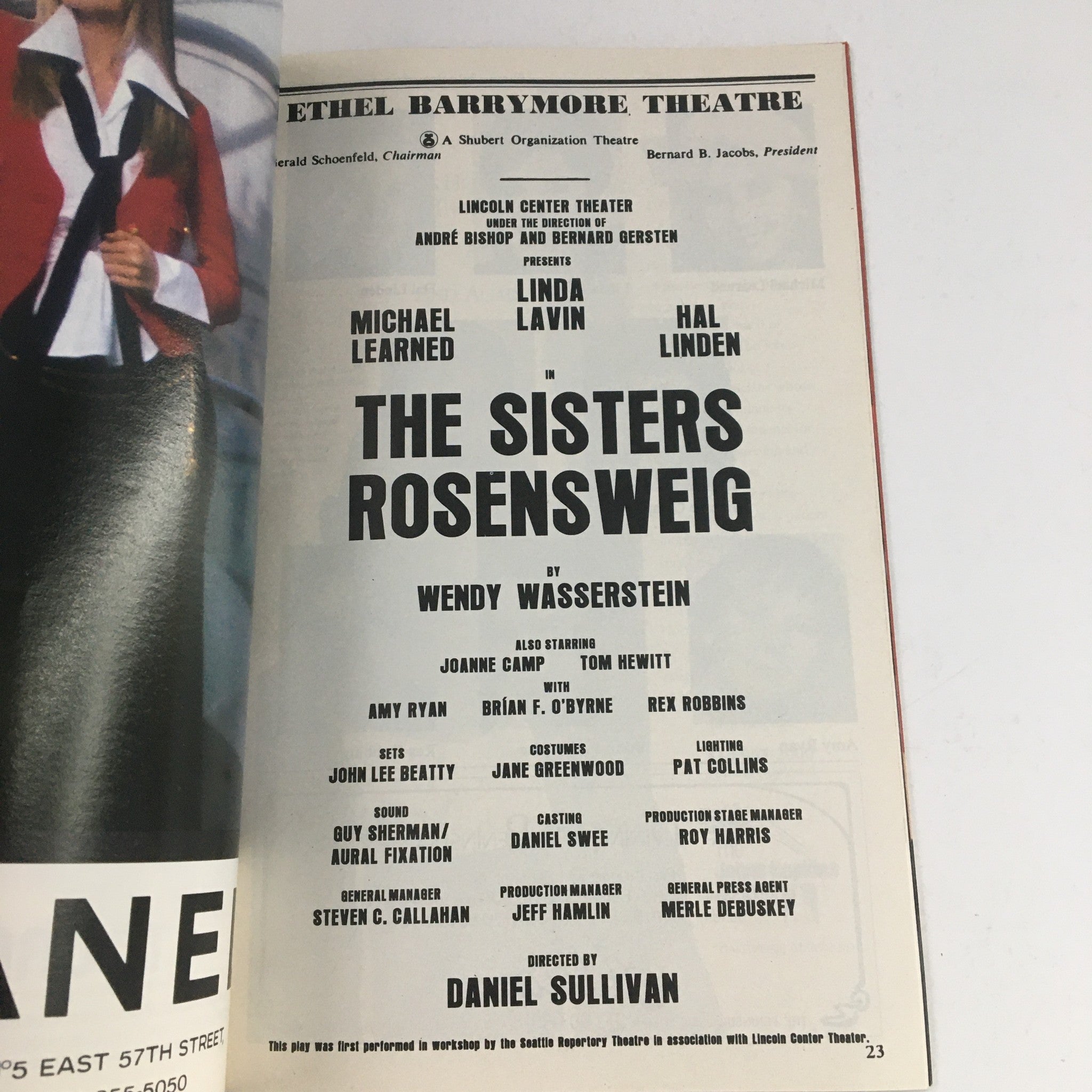 1993 Playbill Ethel Barrymore Theatre Present Linda Lavin The Sisters Rosensweig