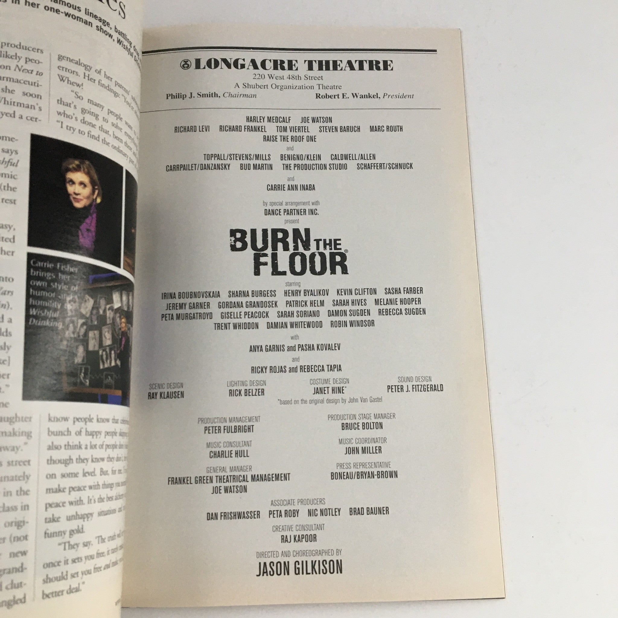 2009 Playbill Longacre Theatre Present Burn The Floor by Jason Gilkinson